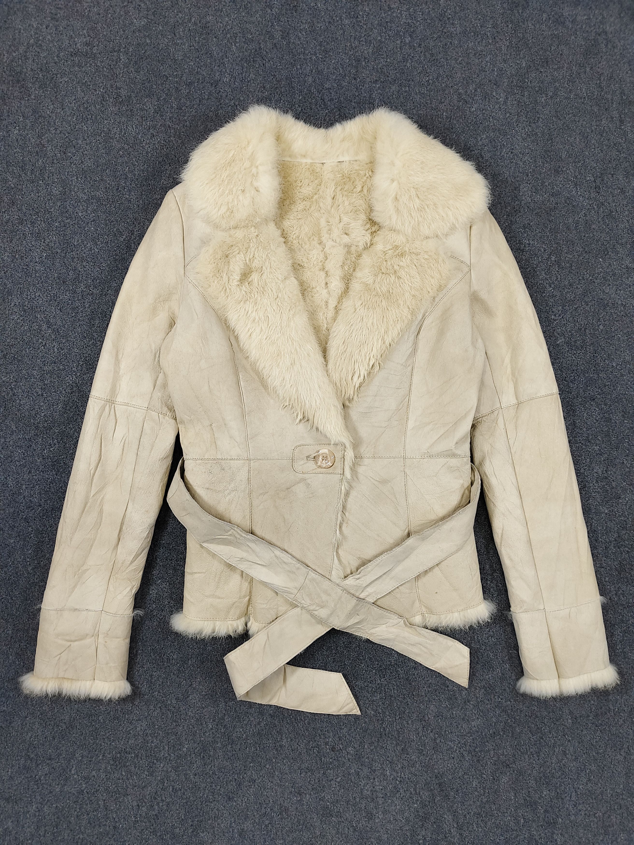 Japanese Brand 2000s Au Petit Matin🇯🇵 Boutique Belted Rabbit Fur Leather Size M / US 6-8 / IT 42-44 - 6 Thumbnail