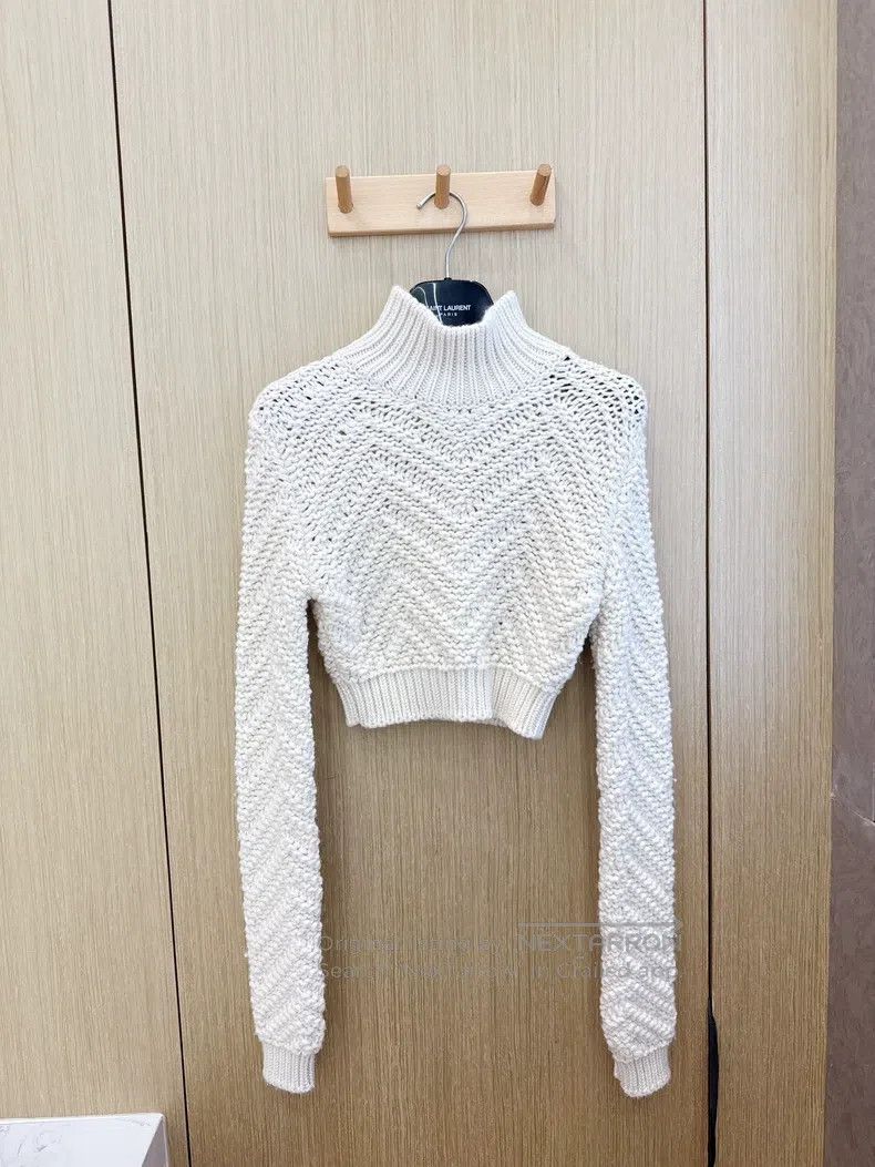 Fendi Fendi Beige High Neck Short Sleeve Sweater Size XXS / US 00 / IT 34 - 3 Thumbnail
