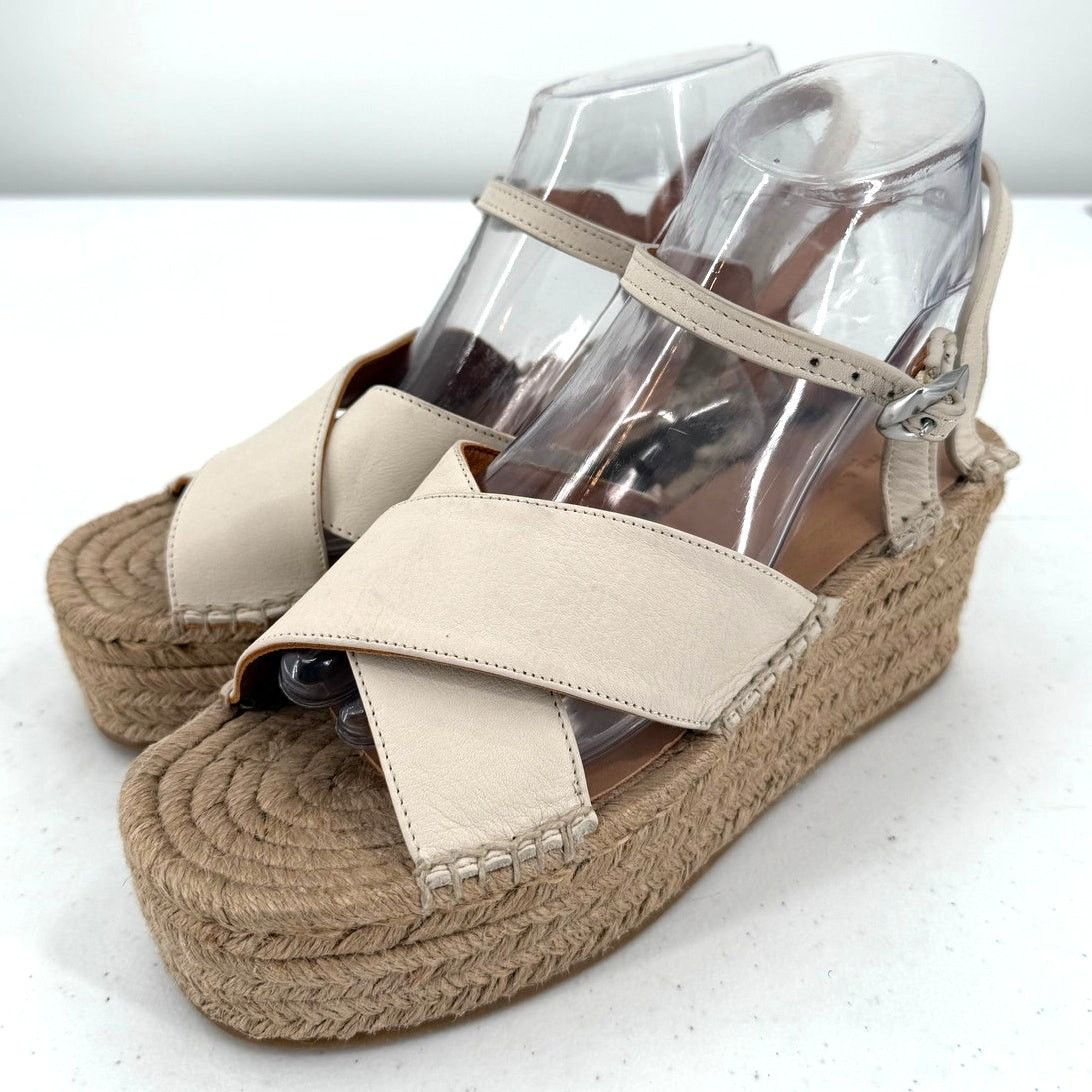 Rag & Bone NEW Rag & Bone Hera Antique White Espadrille Wedge Sandal Size US 9 / IT 39 - 4 Thumbnail