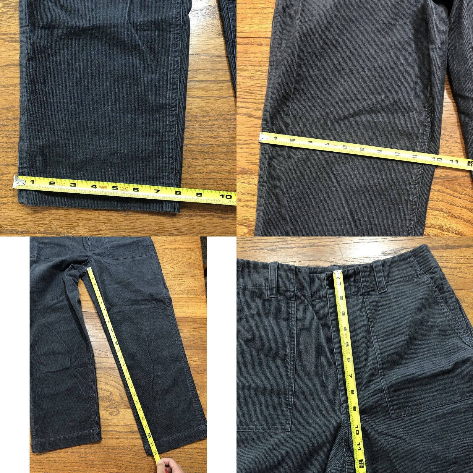 Vintage Jenni Kayne Pants Womens 8 Inseam 26 Dark Gray Corduroy Ranger Trouser Size 30" / US 8 / IT 44 - 8 Thumbnail