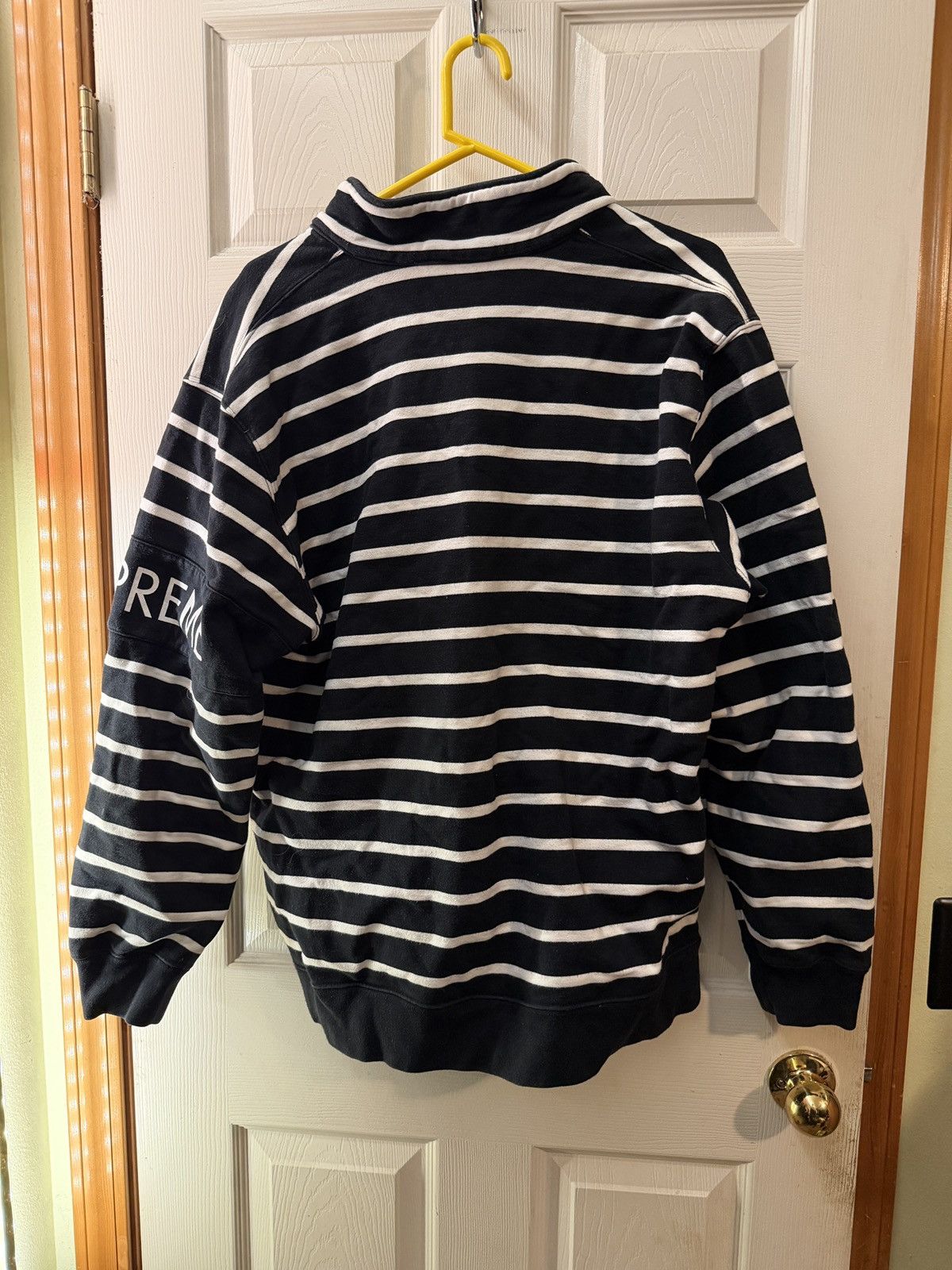 Supreme Supreme Striped Quarter Zip Black/White Size XL FW18 Size US XL / EU 56 / 4 - 2 Thumbnail