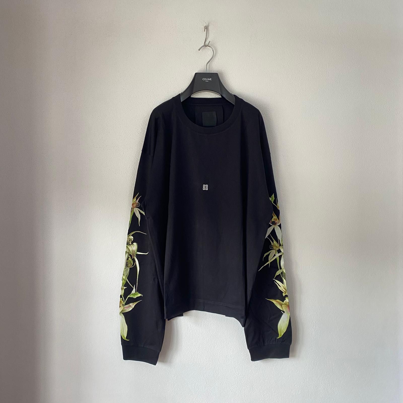 Givenchy Black GVCY Flower Print Oversized Long Sleeve T-Shirt Size US S / EU 44-46 / 1 - 6 Thumbnail