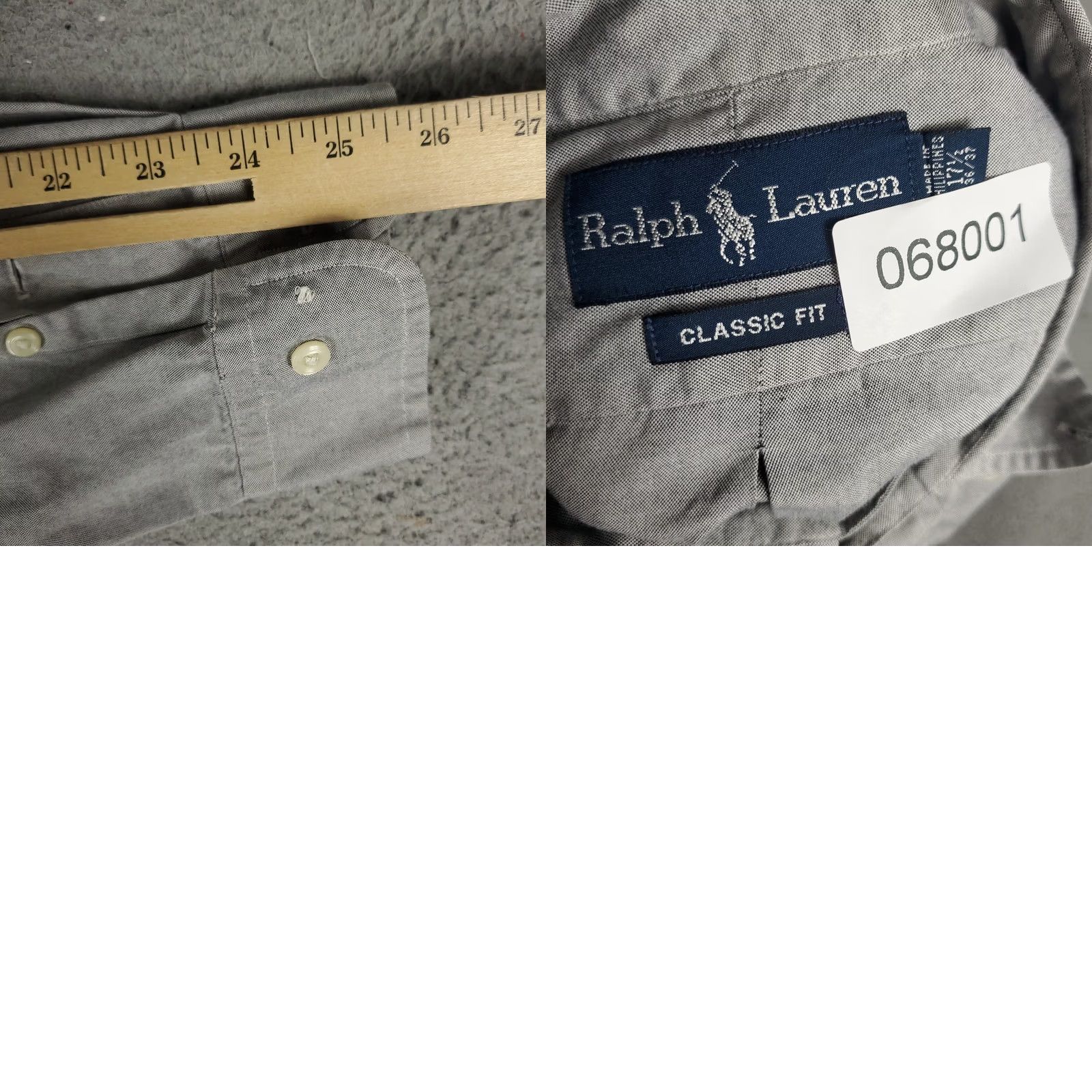 Ralph Lauren Ralph Lauren Shirt Mens 17.5 Gray Pony Dress Button Up Long Sleeve Size 48R - 8 Thumbnail