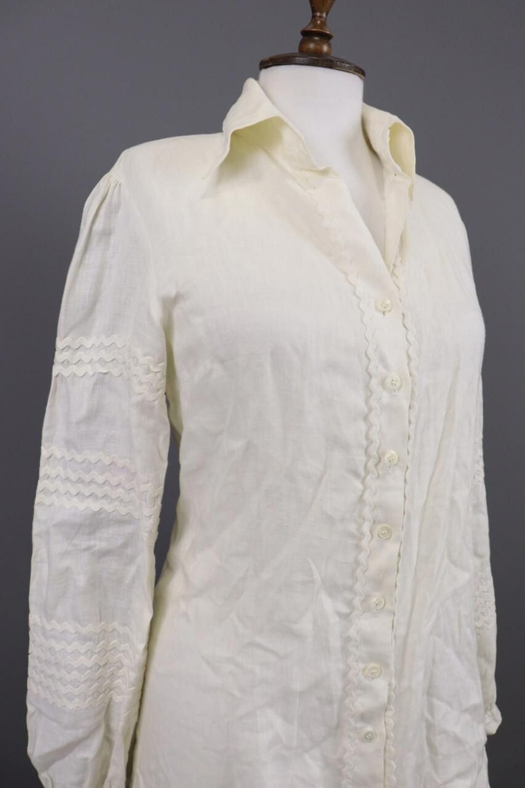 Designer Anne Fontaine Embroidered Top Blouse Tunic Shirt Sz 38 Size M / US 6-8 / IT 42-44 - 5 Thumbnail