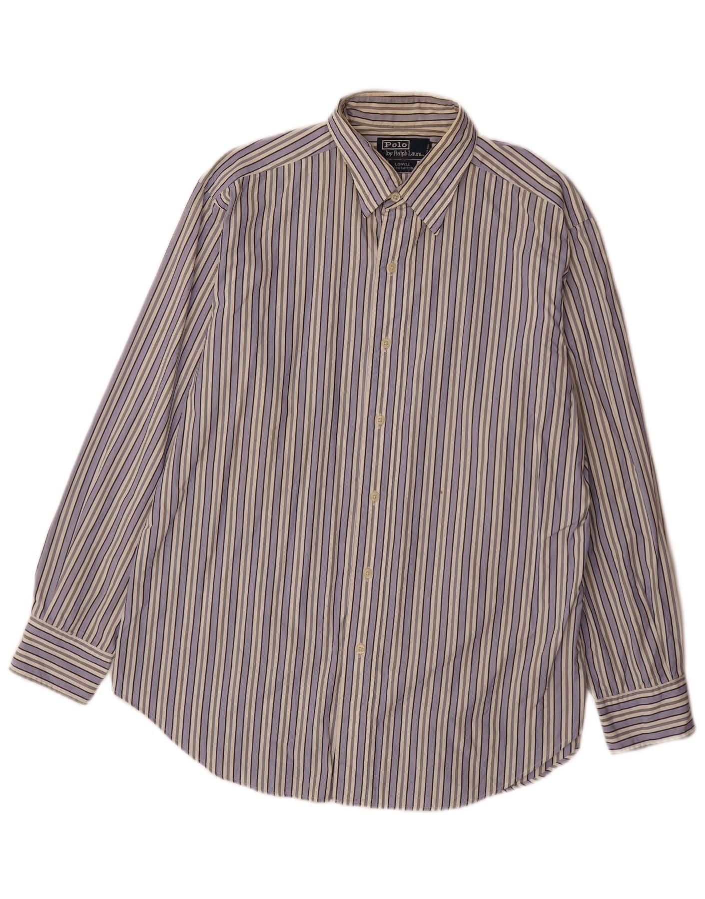 Polo Ralph Lauren Mens Lowell Shirt 16 Large Multicoloured Pinstripe Size US L / EU 52-54 / 3 - 1 Thumbnail