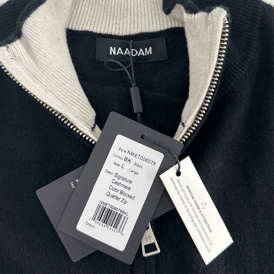 NAADAM Naadam Signature Cashmere Color Blocked 1/4 Zip Sweatshirt L Size US L / EU 52-54 / 3 - 9 Thumbnail