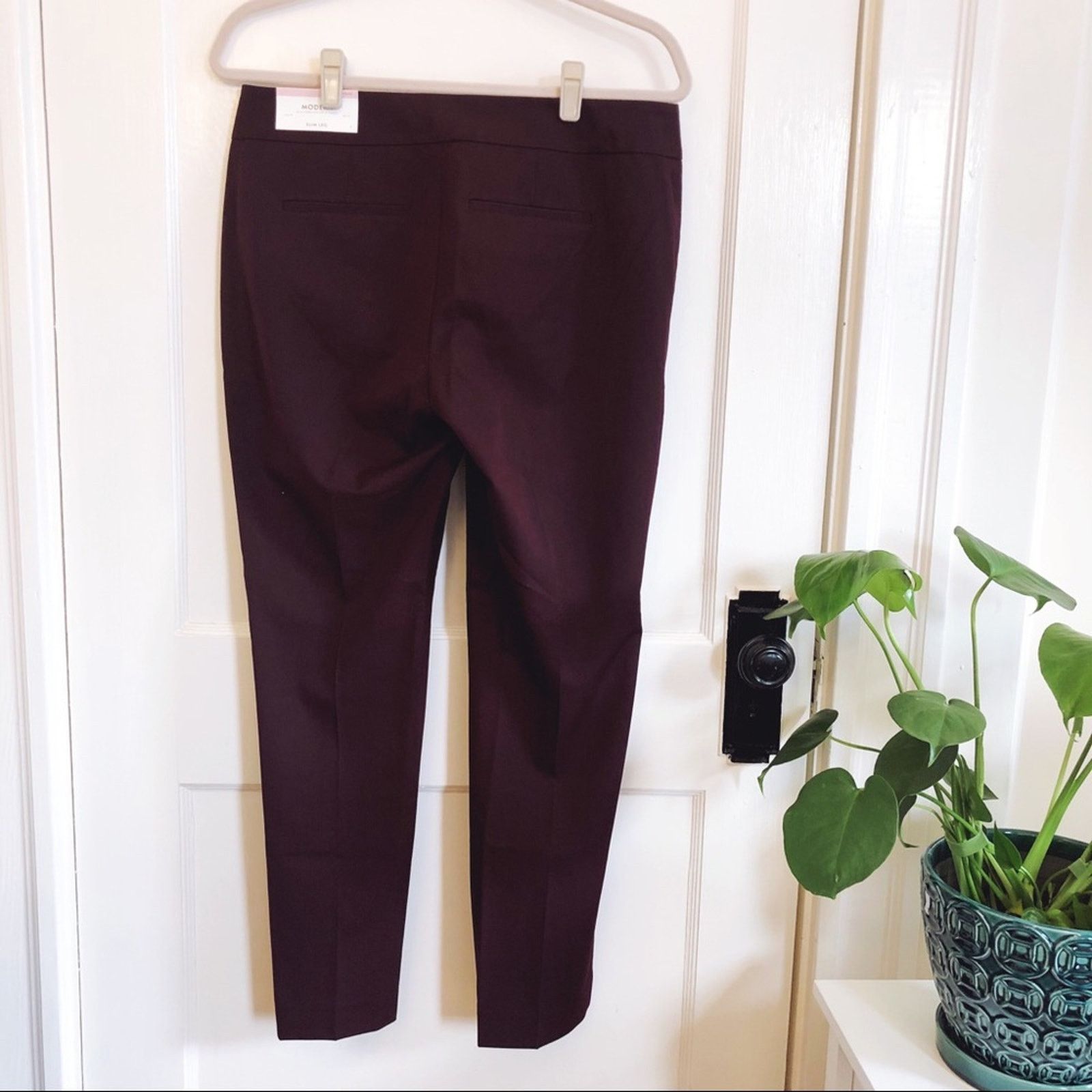 Ann Taylor Ann Taylor Maroon Modern Slim Leg Dress Pants Size 28" / US 6 / IT 42 - 7 Thumbnail