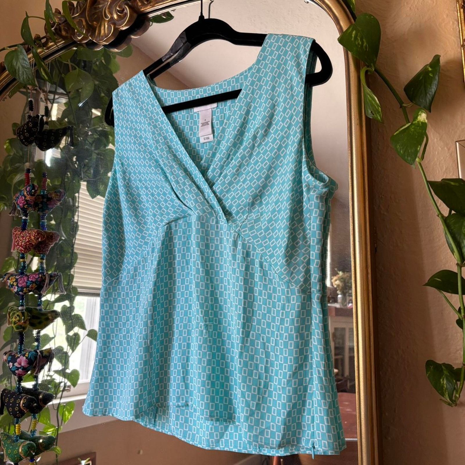 Vintage Vintage Liz Claiborne Y2K Turquoise Aqua Blouse 8 Silk Size S / US 4 / IT 40 - 3 Thumbnail