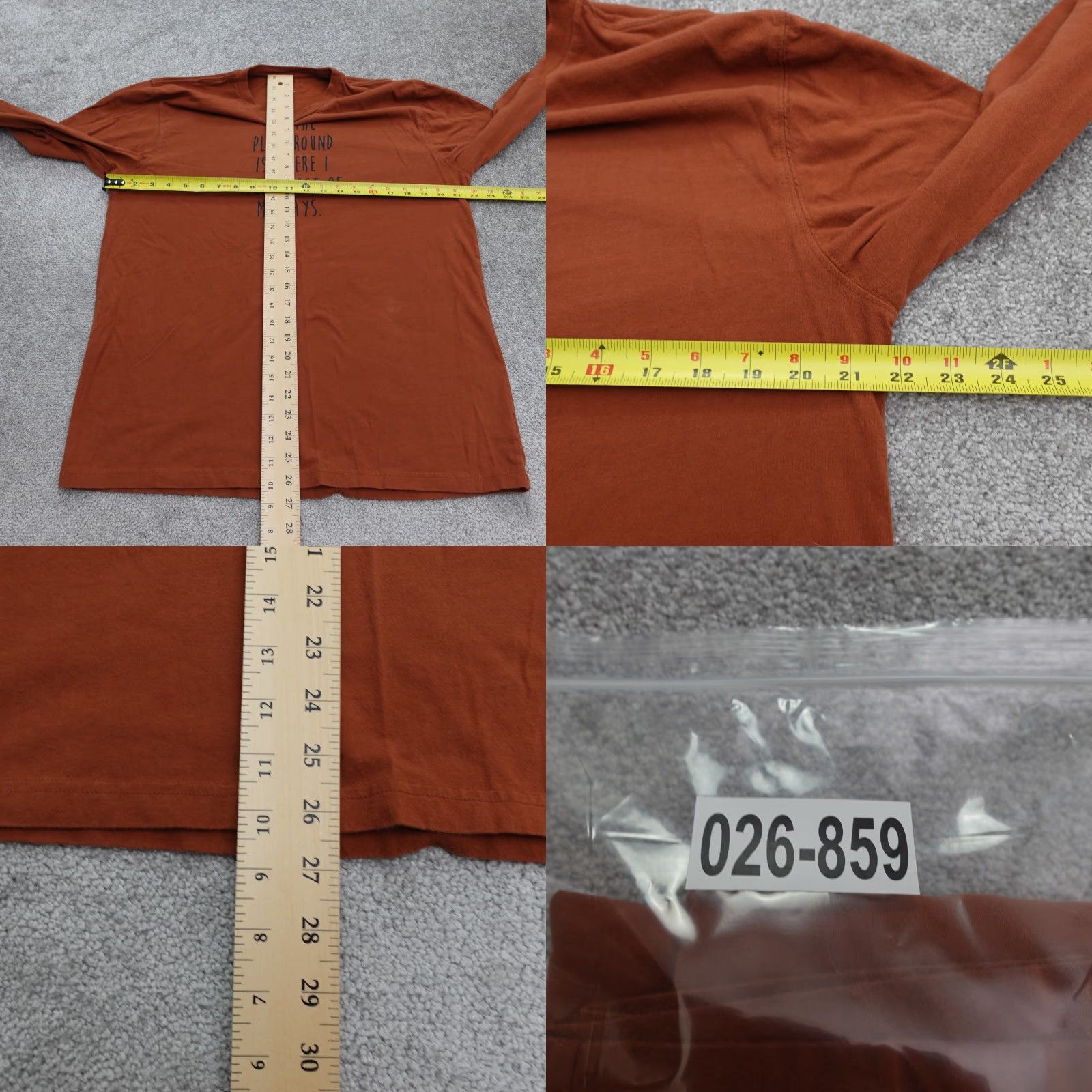 George George T-Shirt Crew Neck Long Sleeve Mens Large Orange Cotton Casual Tee Size US L / EU 52-54 / 3 - 8 Thumbnail