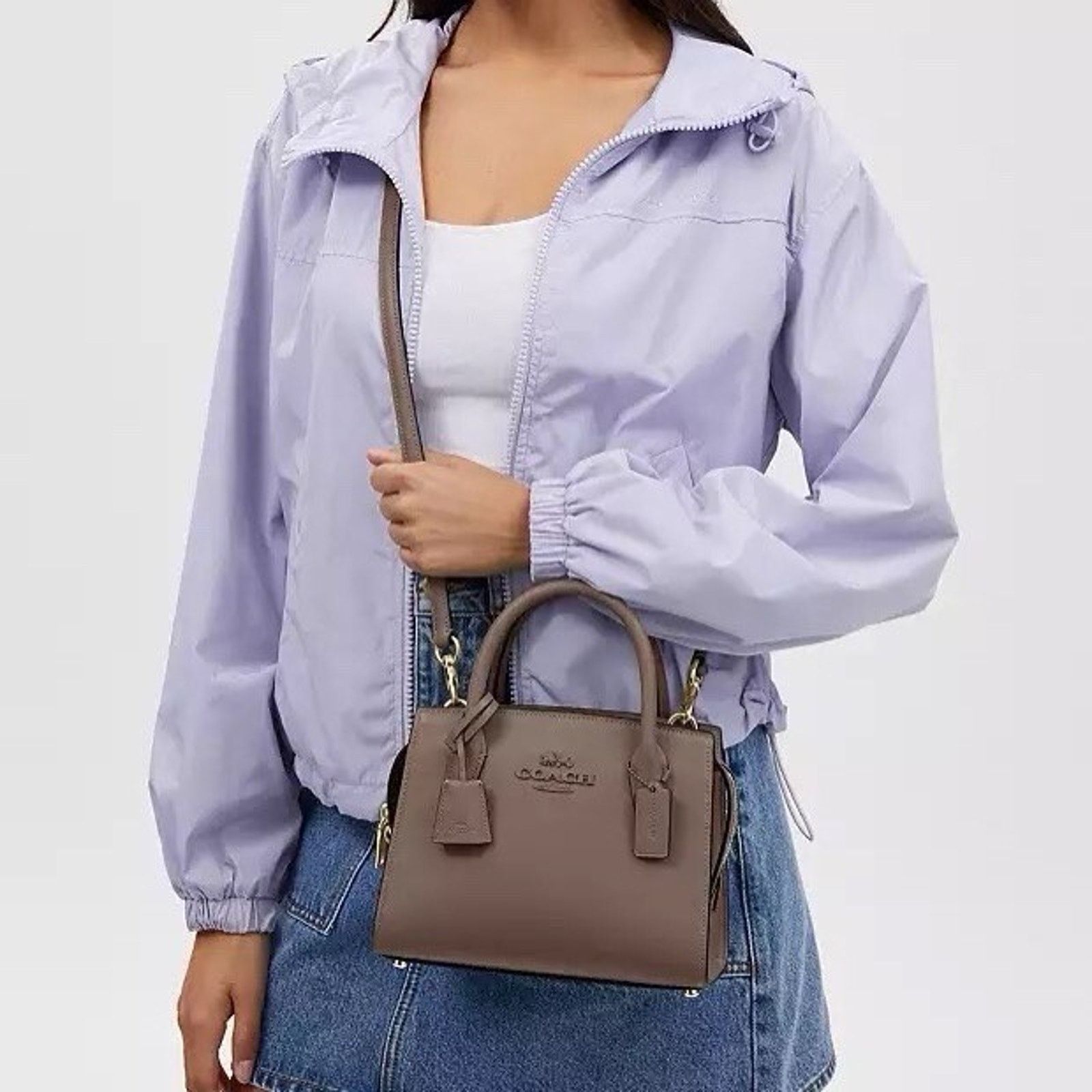 Coach New COACH Andrea Carryall Shoulder Bag CP081 Gold/Dark Stone Size ONE SIZE - 10 Thumbnail