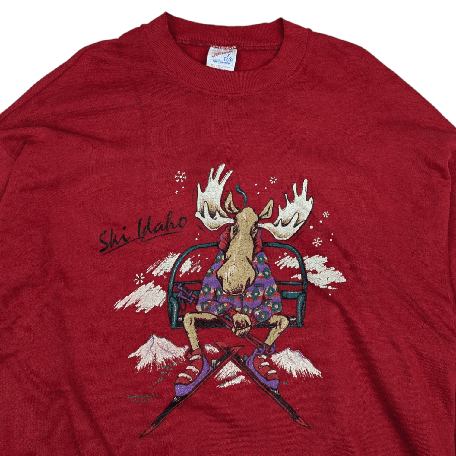 Jerzees Vintage 90's SKI IDAHO Rudolph Jumper Sweatshirt Size US XL / EU 56 / 4 - 4 Thumbnail