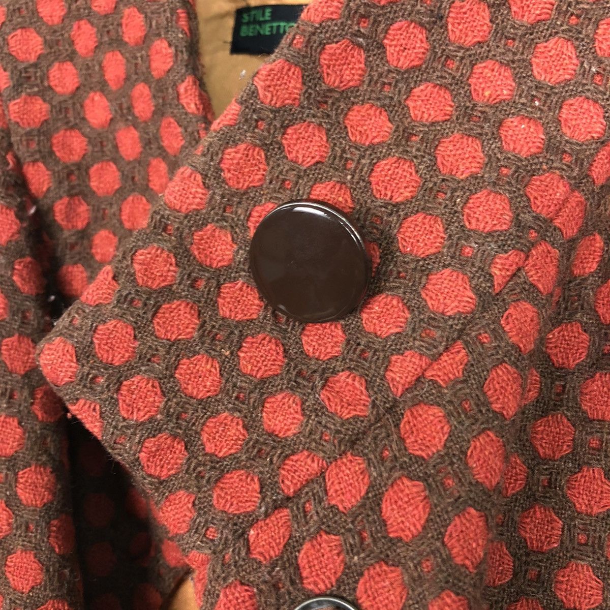 Benetton 🔥BUTTON WOOL POLKADOT DESIGN STILE BENETTON JACKET Size M / US 6-8 / IT 42-44 - 19 Thumbnail