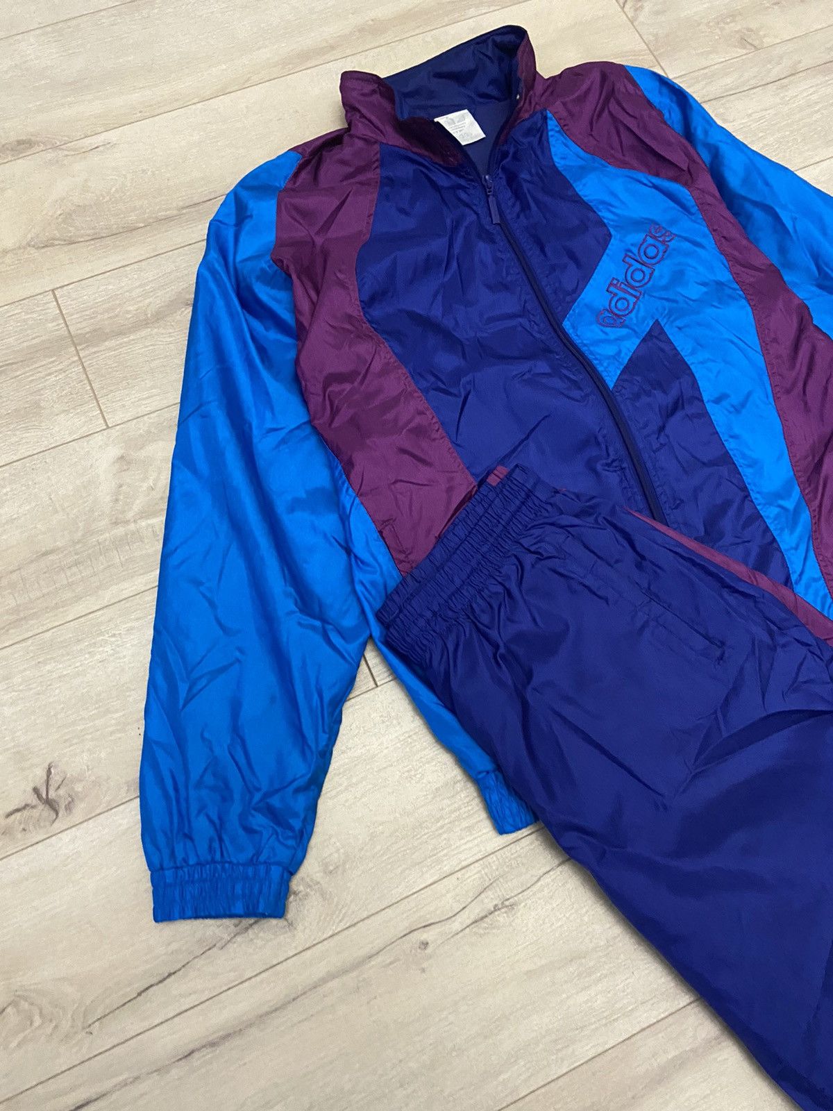 Adidas × Vintage Adidas Vintage Mens Nylon Track Suit Jacket + Pants Size US M / EU 48-50 / 2 - 5 Thumbnail