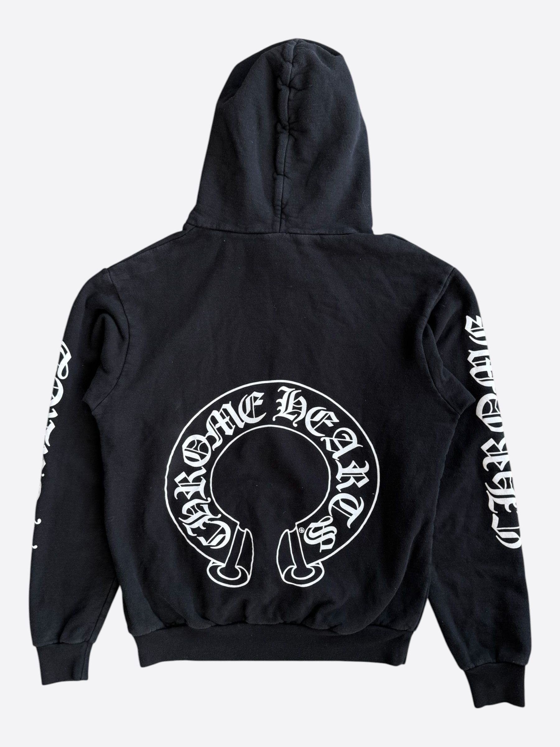 Chrome Hearts Chrome Hearts Black & White Horseshoe Chomper Logo Hoodie Size US S / EU 44-46 / 1 - 2 Thumbnail