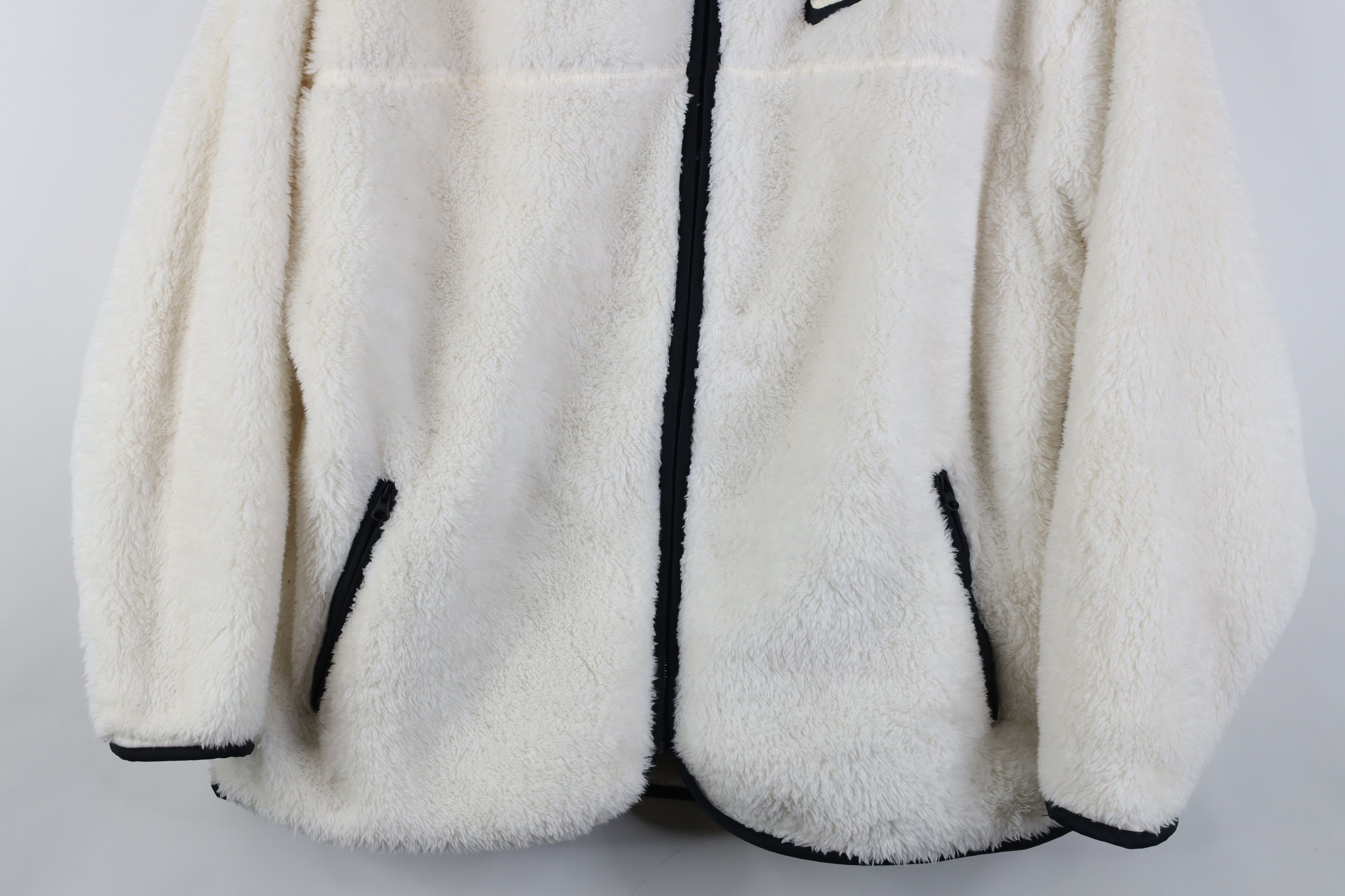 Nike Nike Sportswear NSW Sherpa Plush Fleece Jacket White Size M / US 6-8 / IT 42-44 - 3 Thumbnail