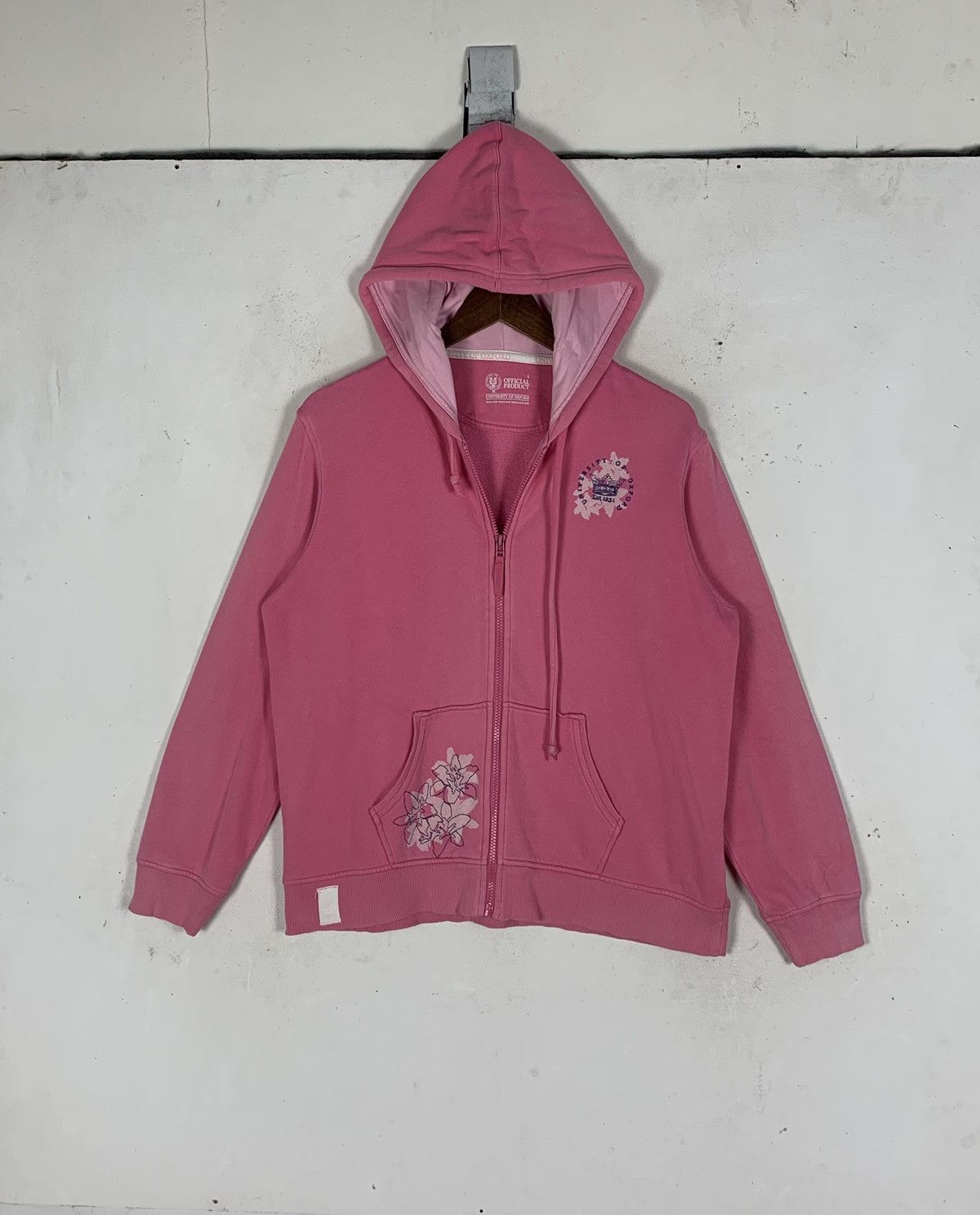 Vintage official University of Oxford pink hooded sweatshirt. Size M / US 6-8 / IT 42-44 - 1 Thumbnail