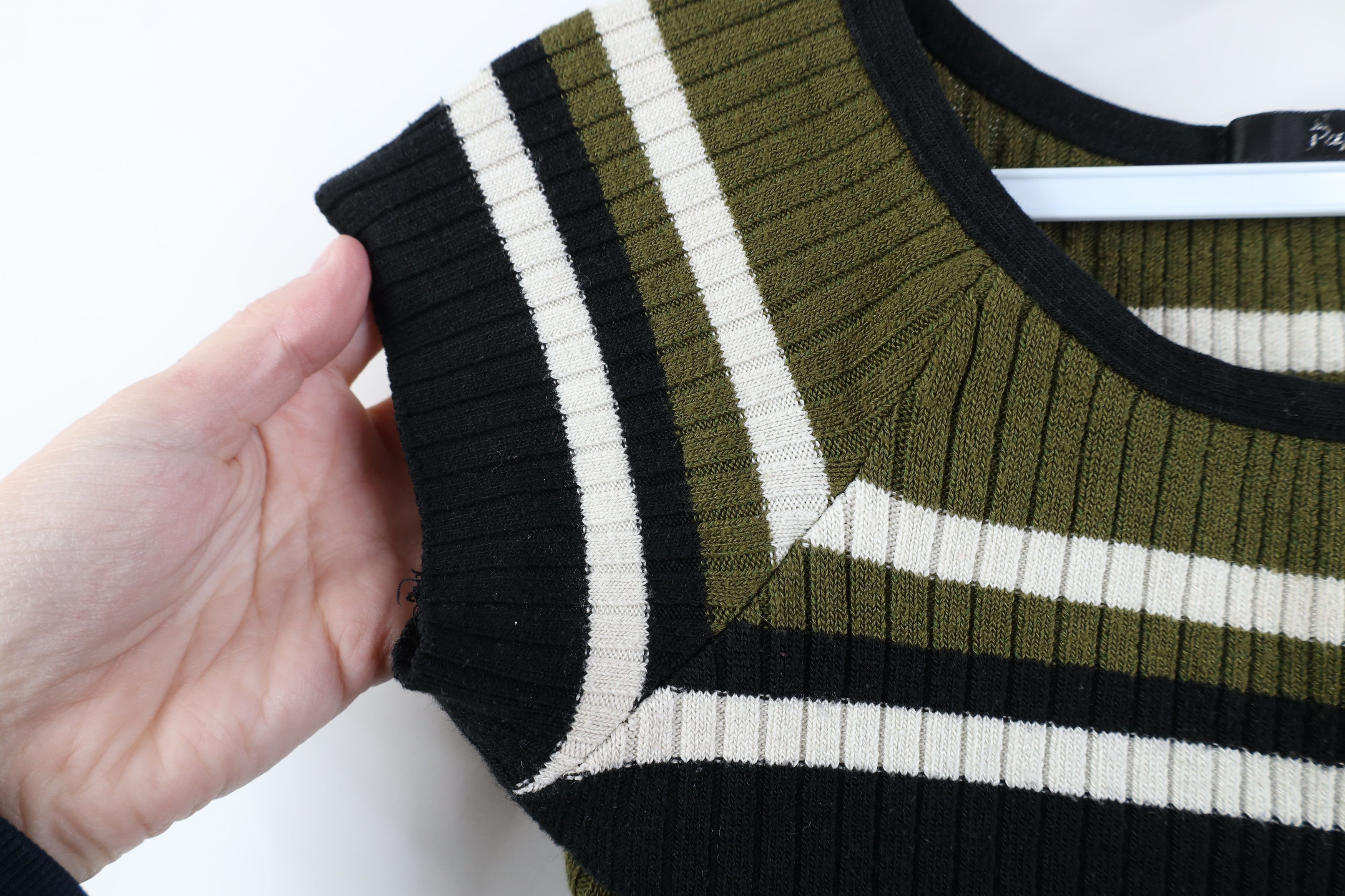 Vintage Vintage 90s Y2K Babydoll Ribbed Knit Cropped Shirt Top USA Size M / US 6-8 / IT 42-44 - 4 Thumbnail