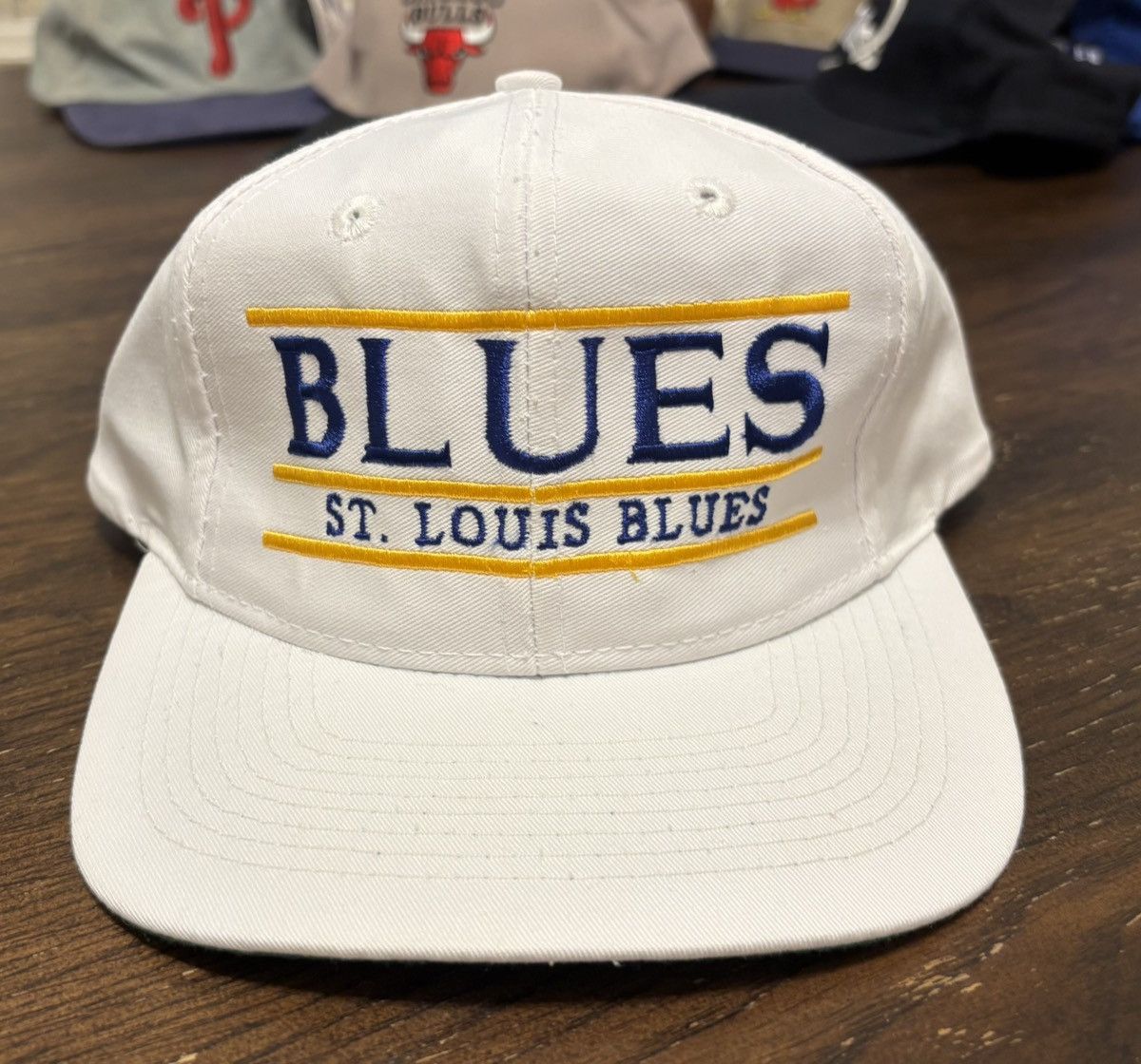 Vintage St Louis Blues Vintage 90’s ‘The Game’ Bar Script Logo Hat Size ONE SIZE - 1 Thumbnail