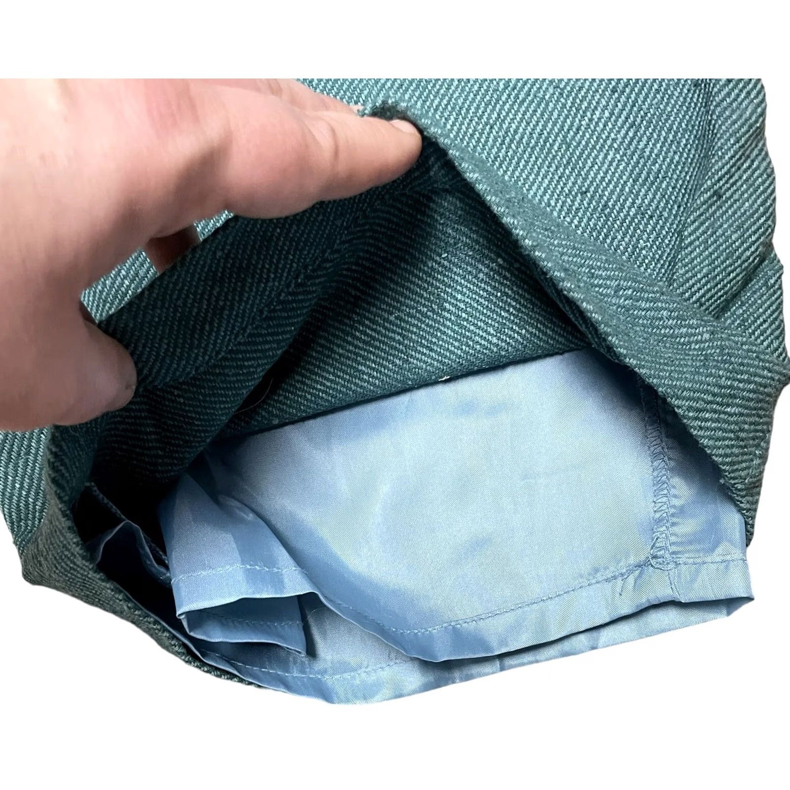 Vintage VINTAGE Noile Silk Exchange Green Pants Large 60’s 70’s Wide Leg Womens Suiting Casual 60s 70s Green Womens (Noile) Size 36" / US 14 / IT 50 - 4 Thumbnail