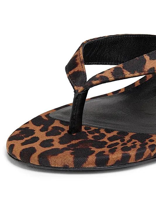 Stuart Weitzman os11x0126 Rio Sleek 35MM Leopard-Printed Leather Sandals Size US 11 / IT 41 - 6 Thumbnail