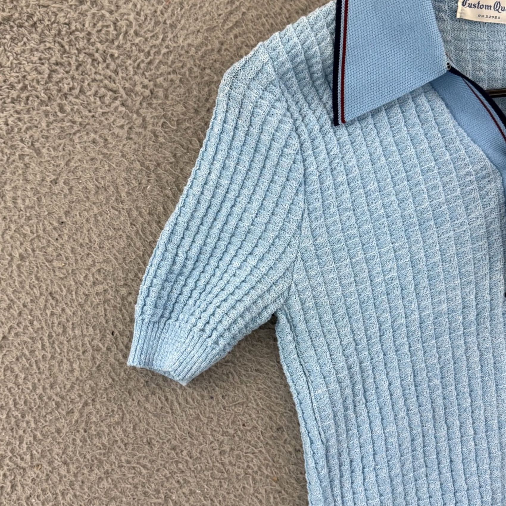 Vintage VINTAGE Custom Quality Shirt Womens Small Blue 60s Terry Cloth Button Size S / US 4 / IT 40 - 4 Thumbnail