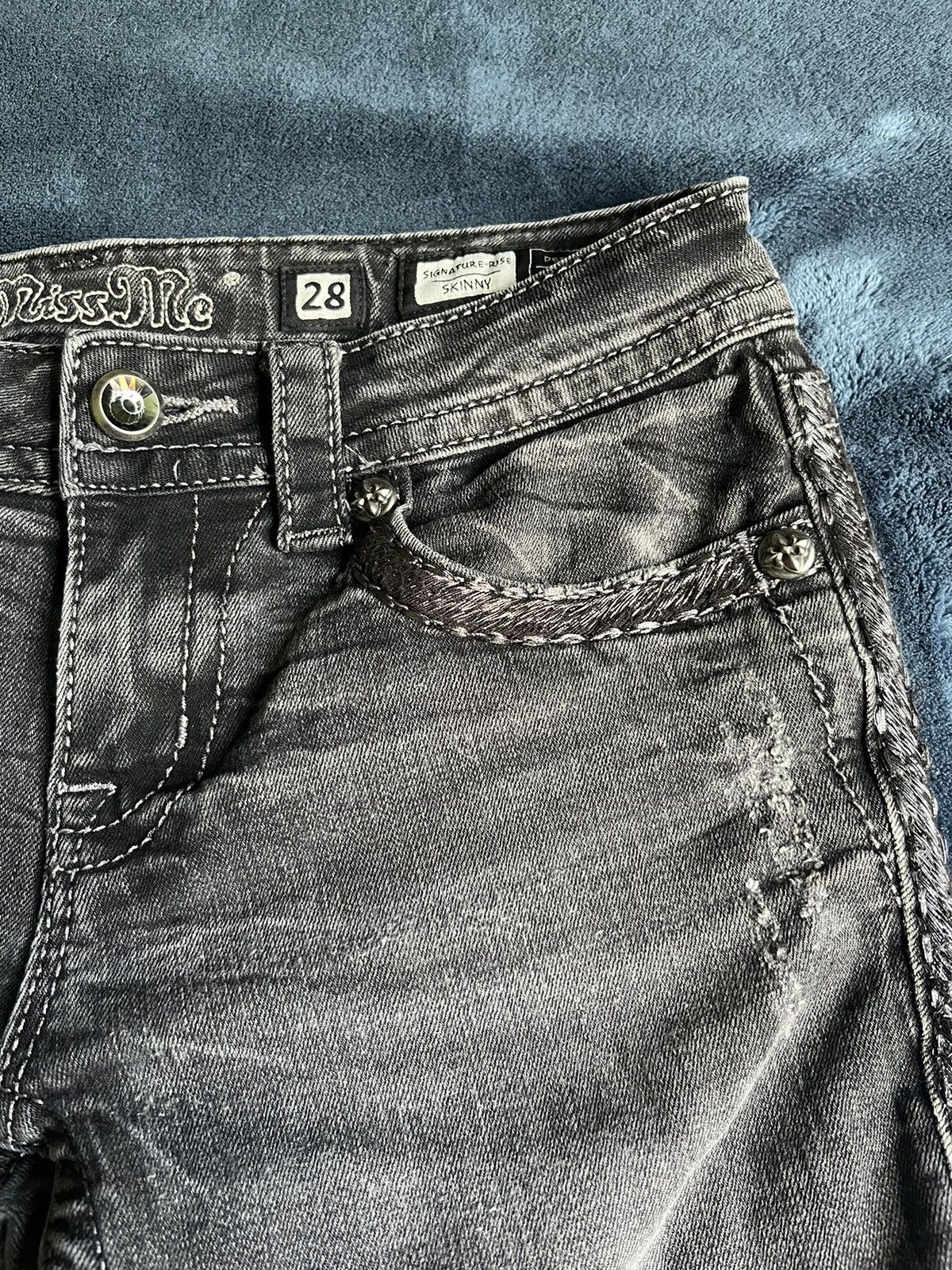 Miss Me × Vintage Y2K Miss Me Avant Garde Skinny Jeans Size 28" / US 6 / IT 42 - 7 Thumbnail