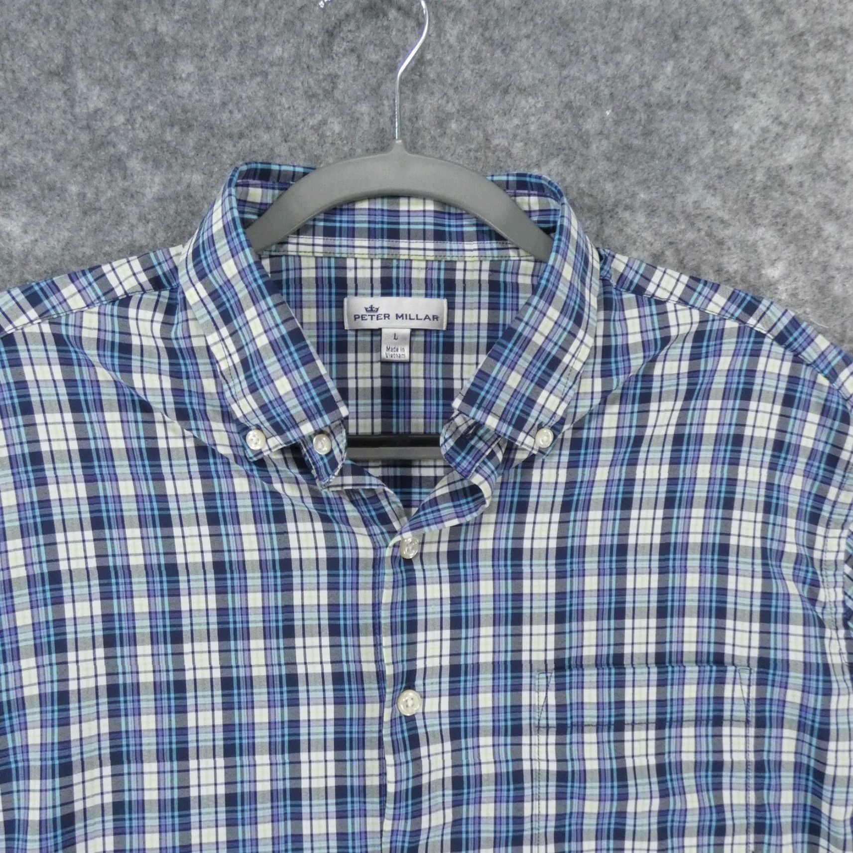 Peter Millar Peter Millar Shirt Men L Long Sleeve Button Up Blue Plaid Lightweight Size US L / EU 52-54 / 3 - 2 Thumbnail