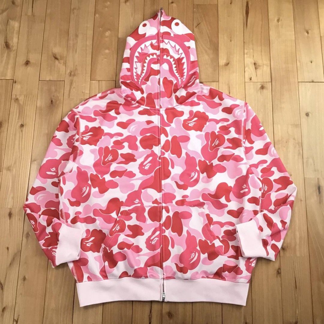 Bape BAPE ABC Camo Pink Jersey Shark Full Zip Hoodie APE Size US XL / EU 56 / 4 - 2 Thumbnail