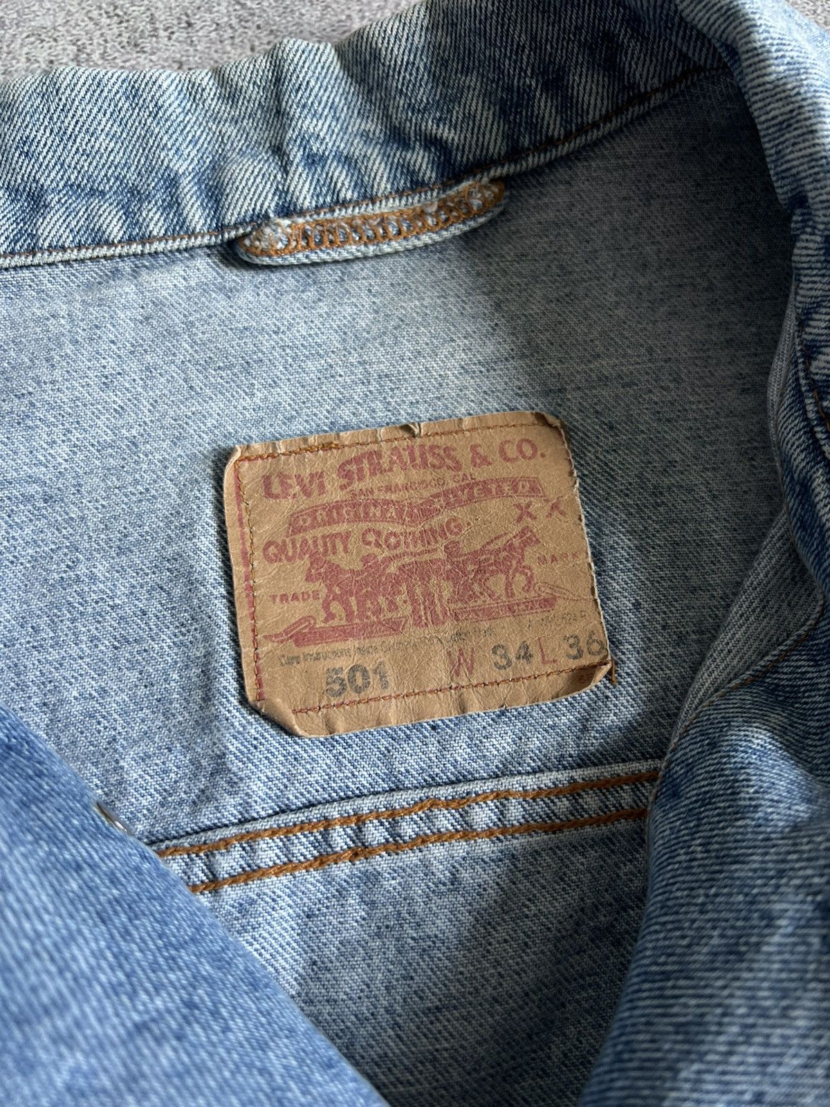 Levi's Vintage Clothing Vintage Men’s Levi’s 501 Denim Jacket W34 L36 1980s–90s USA Size US L / EU 52-54 / 3 - 11 Thumbnail
