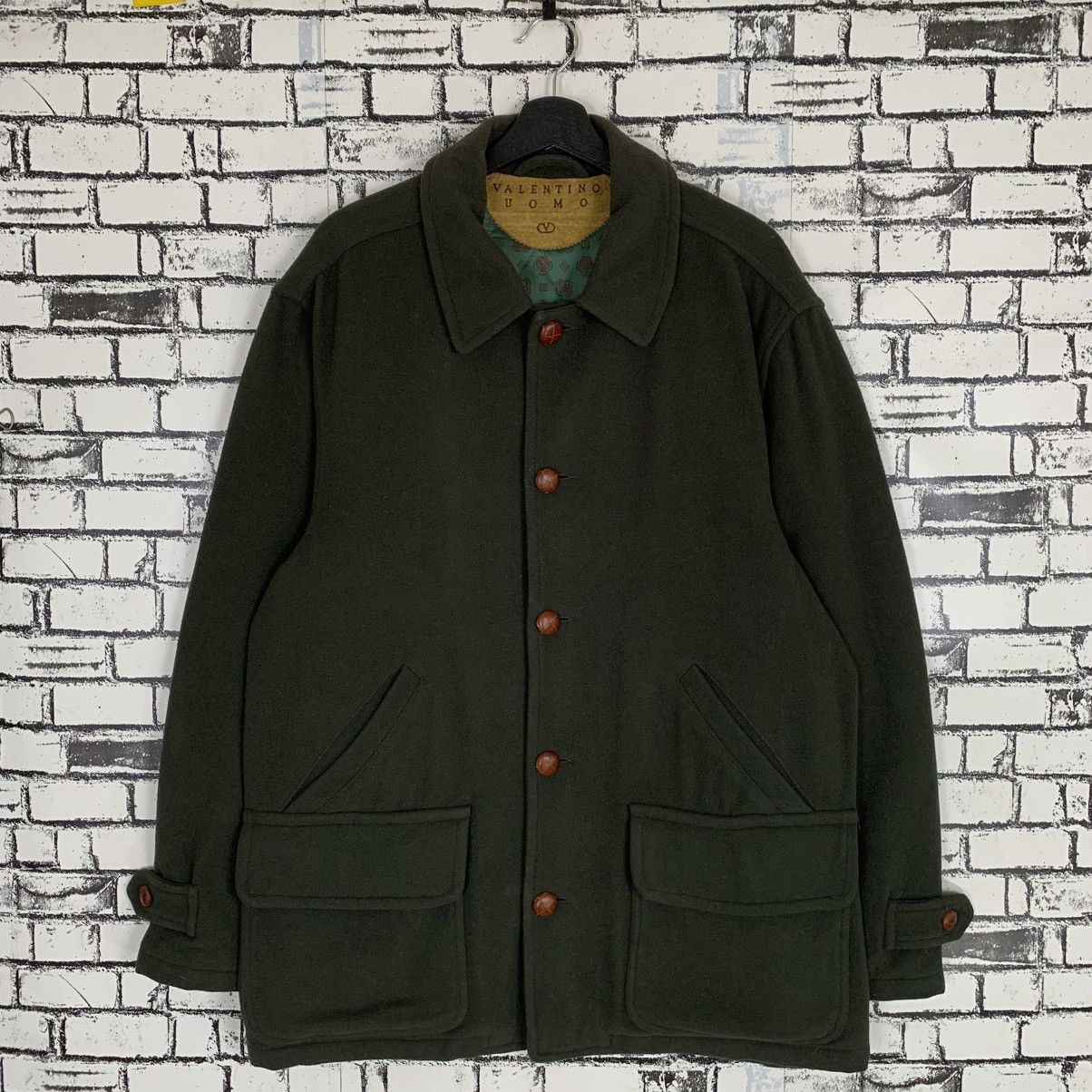 Designer × Valentino × Vintage Vintage Valentino Uomo Wool Coat Jacket Men Size 48 Size 48S - 1 Thumbnail