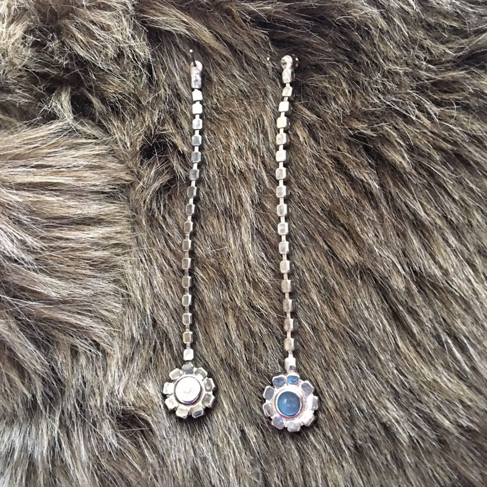 Vintage Vintage clear rhinestone dangle pierced earrings Size ONE SIZE - 2 Thumbnail