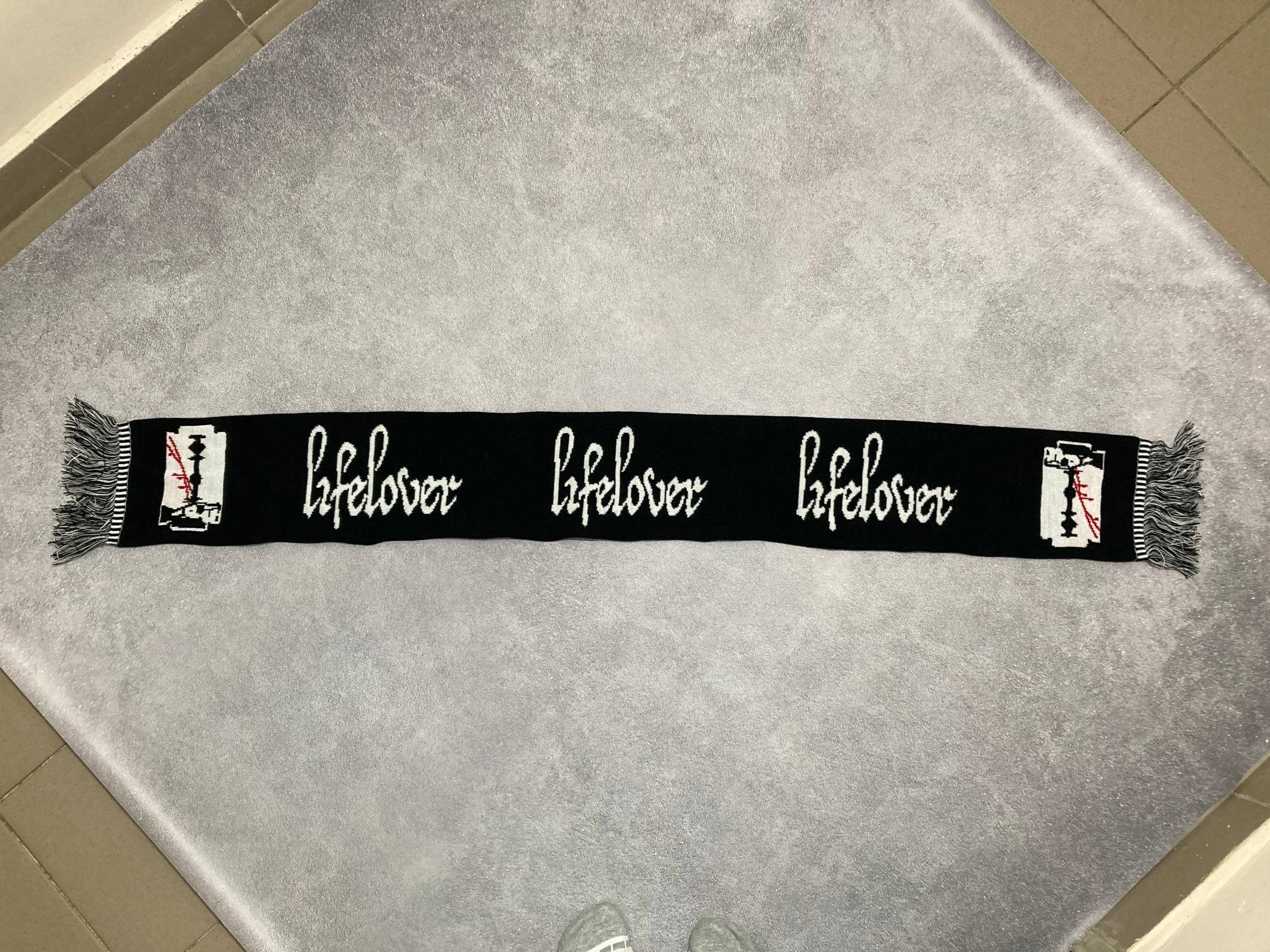Other Scarf Lifelover - logo and razor blade - black metal Size ONE SIZE - 5 Thumbnail