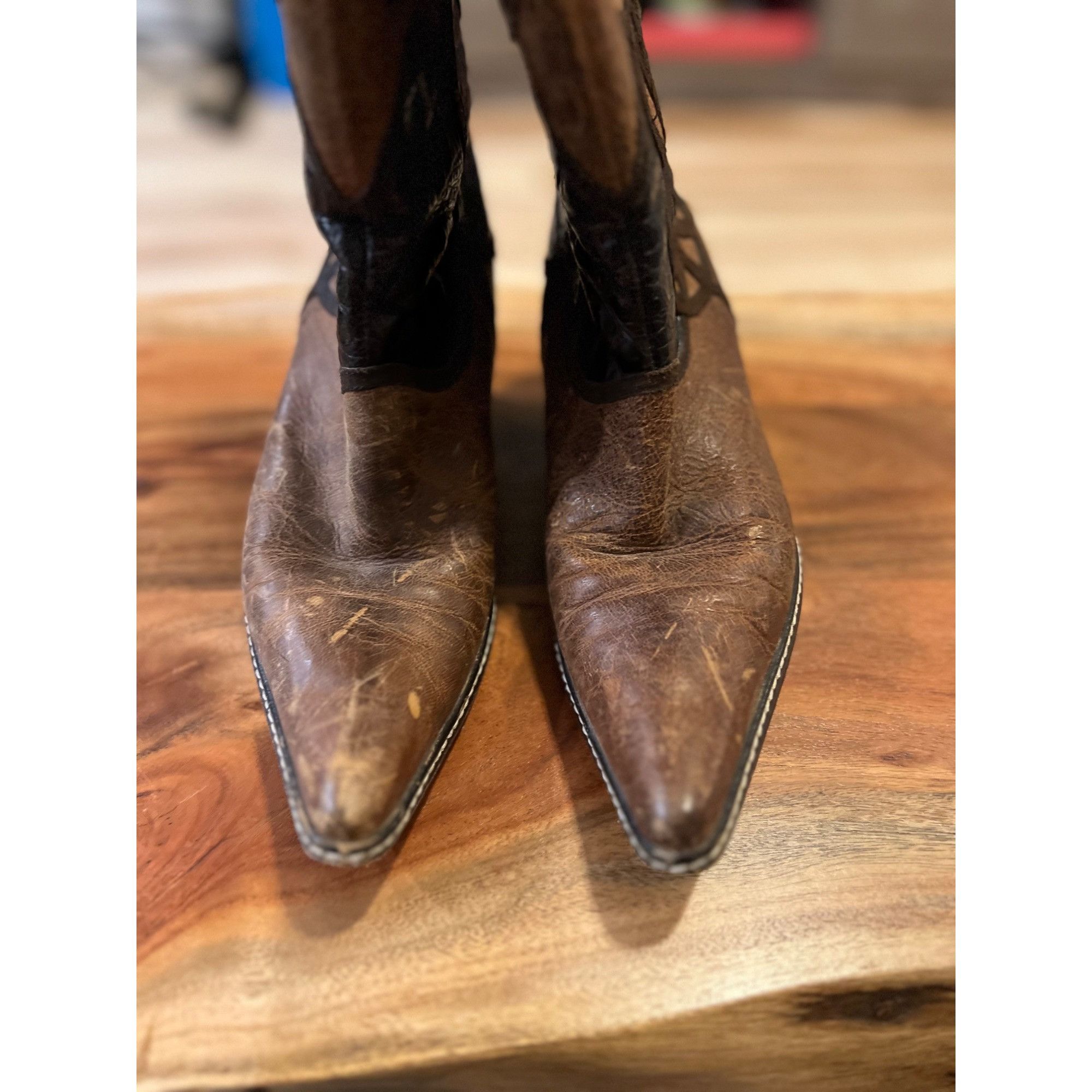 Donald Pliner Donald J Pliner Leather Peace Cowboy Boots - Size 8 Size US 8 / IT 38 - 3 Thumbnail