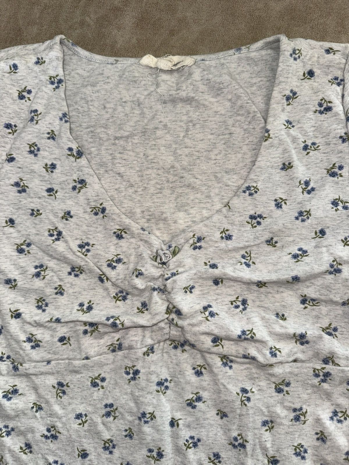 Other Womens White Flower Short Sleeve Crop Top Size MEDIUM M Size M / US 6-8 / IT 42-44 - 5 Thumbnail