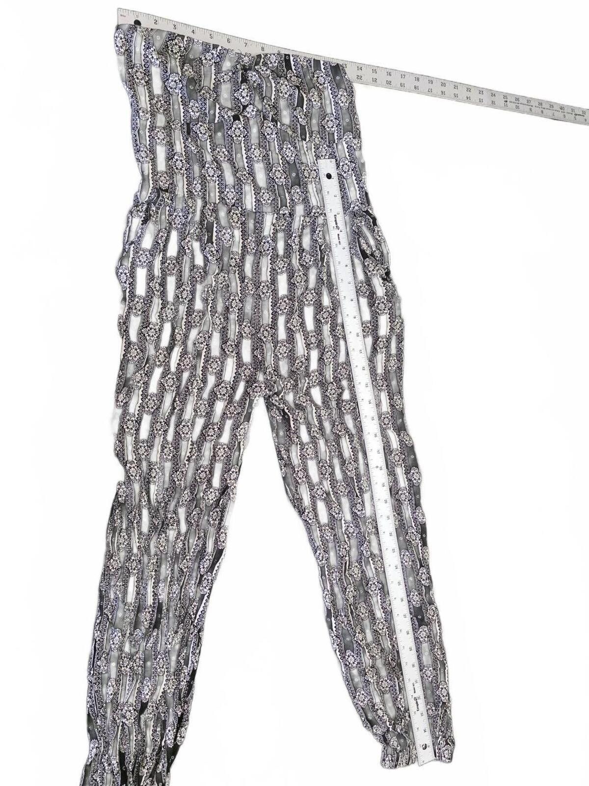 Other Xhilaration Black and White Strapless Damask Jumpsuit Size S Size 28" / US 6 / IT 42 - 6 Thumbnail