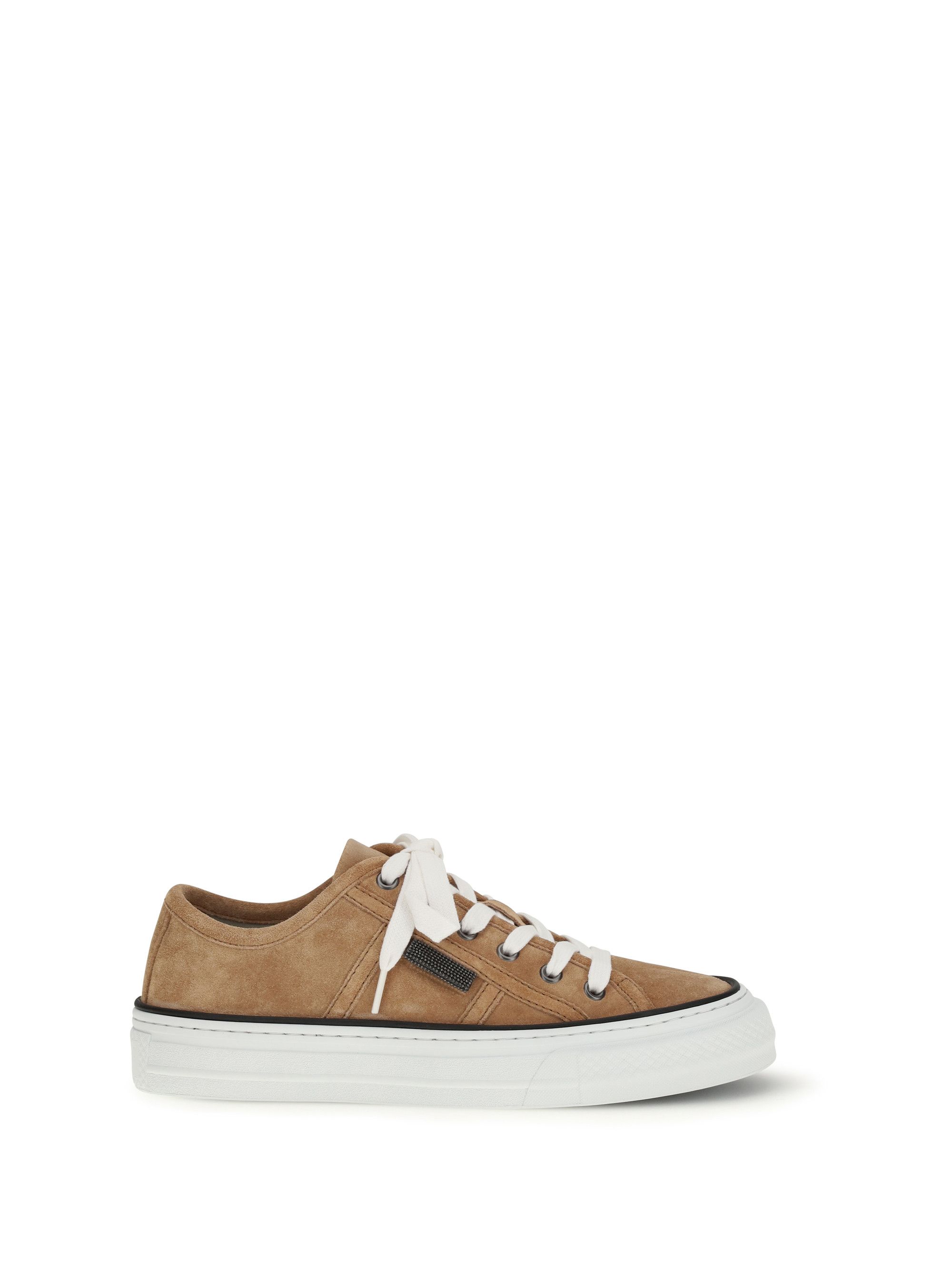 Brunello Cucinelli Shiny Tab suede Sneakers Size US 8 / IT 38 - 1 Thumbnail