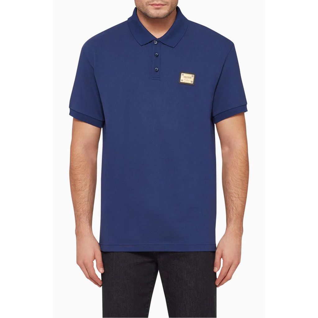 Moschino o1y0225 Logo Polo Shirt in Blue Size US XL / EU 56 / 4 - 1 Preview