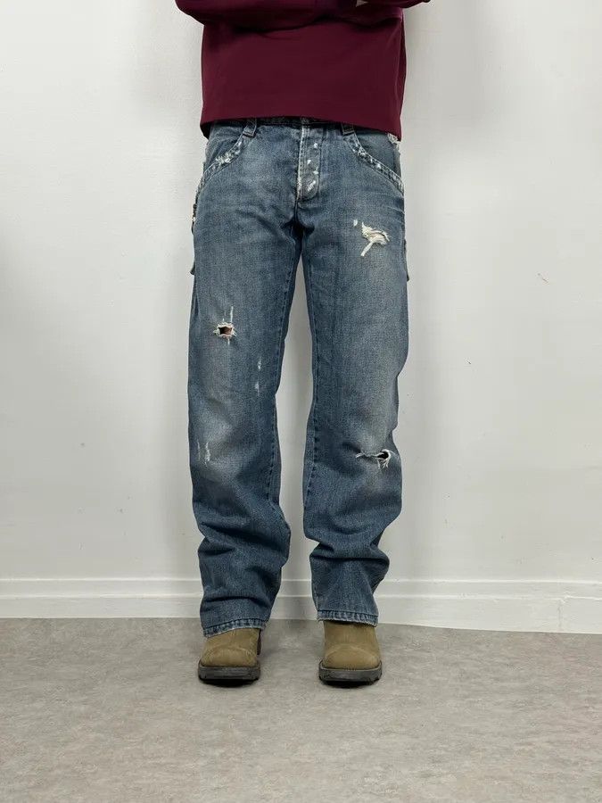 Dirk Bikkembergs 2010s Bikkembergs Blue Avant-Garde Denim Jeans Size US 32 / EU 48 - 3 Thumbnail