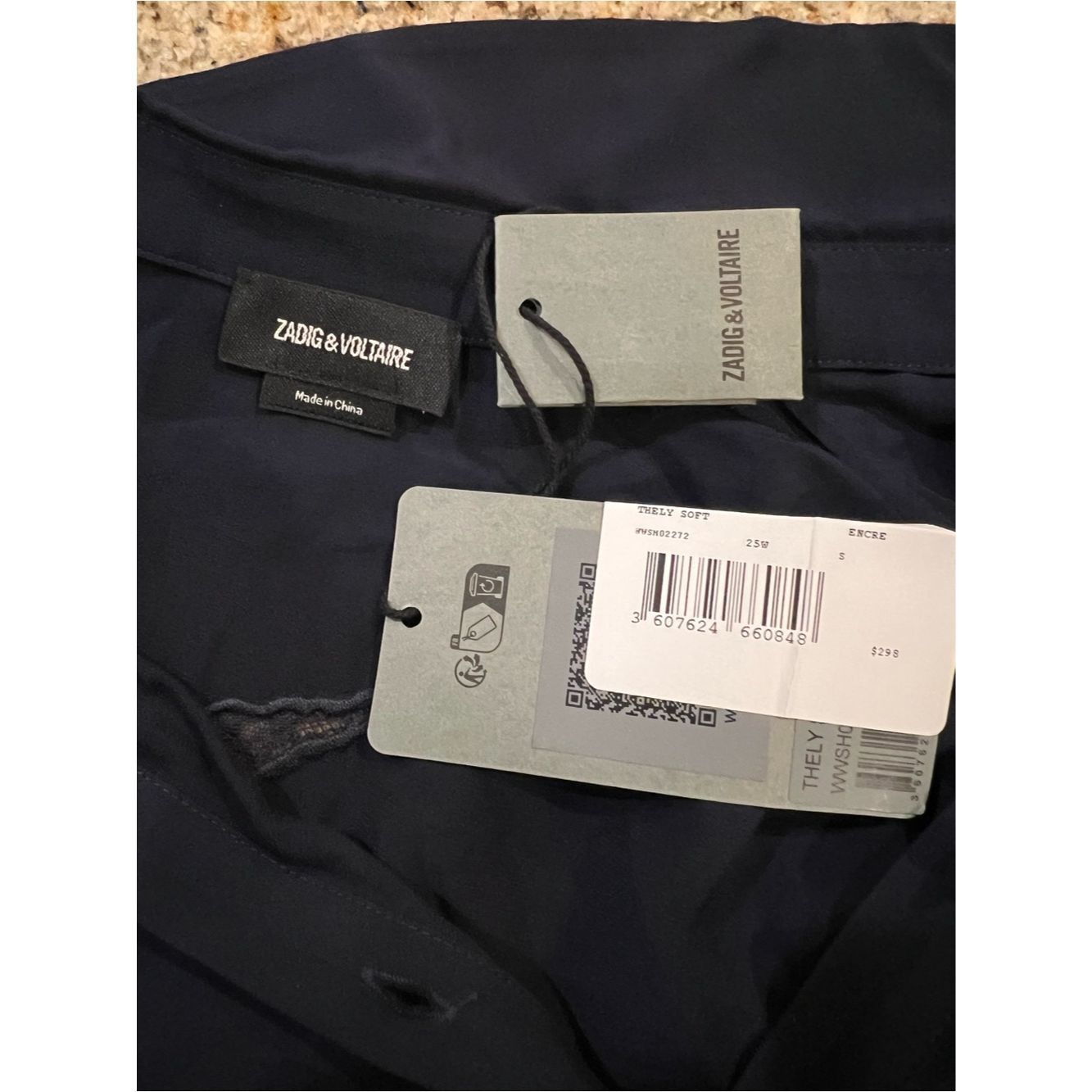 Zadig & Voltaire Zadig & Voltaire Thely Soft Shirt Navy NWT Sz S 100% Viscos Size S / US 4 / IT 40 - 6 Thumbnail