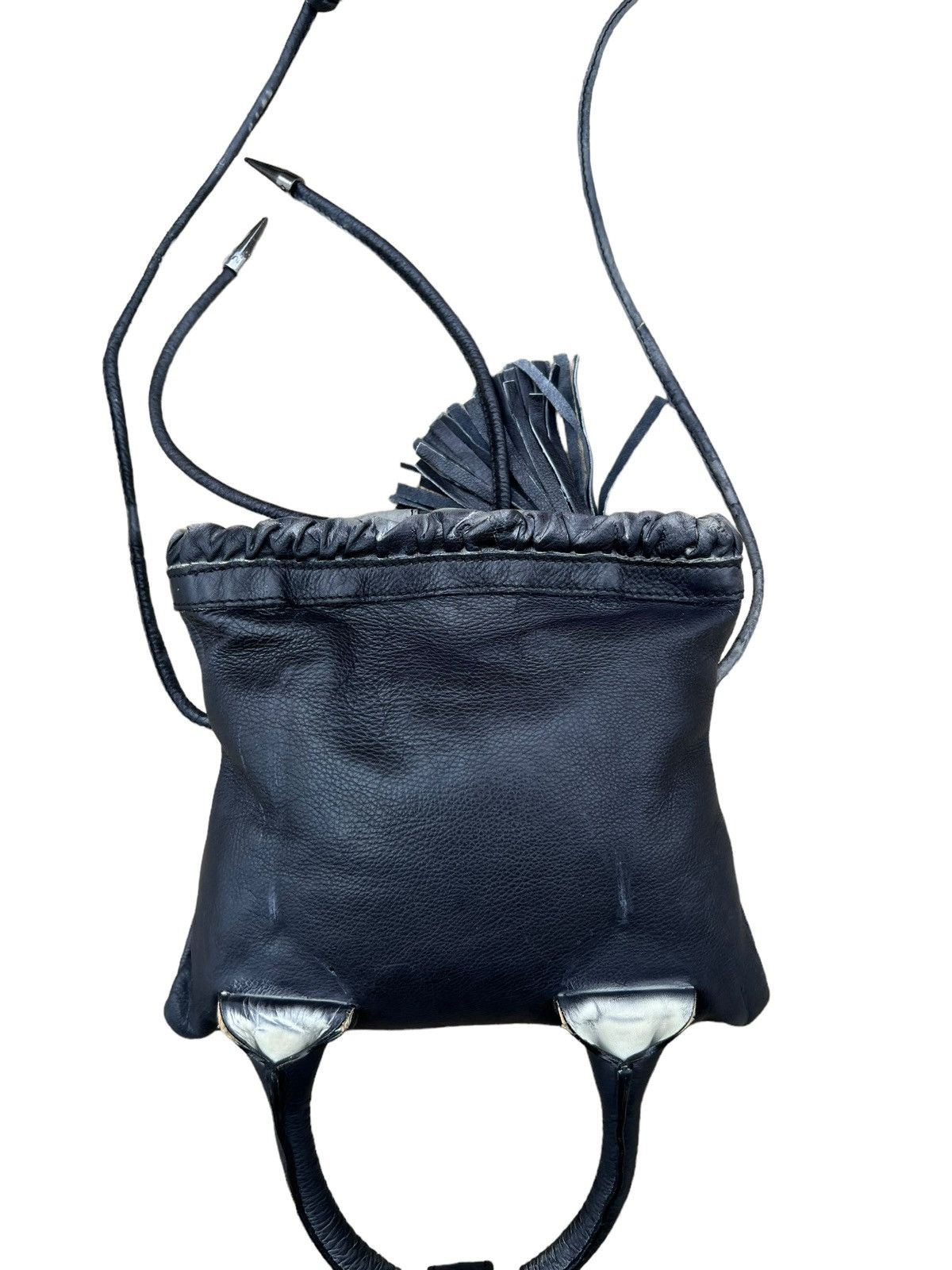 Diesel × Leather RARE Design Diesel Black Leather Mini Bag Size ONE SIZE - 11 Thumbnail