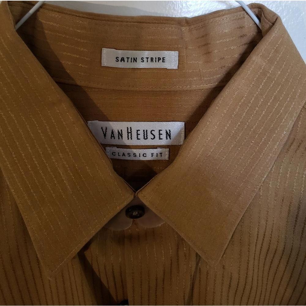 Van Heusen CT1061b Van Heusen Satin Stripe Classic Fit Shirt Size 16 Size 38R - 3 Thumbnail