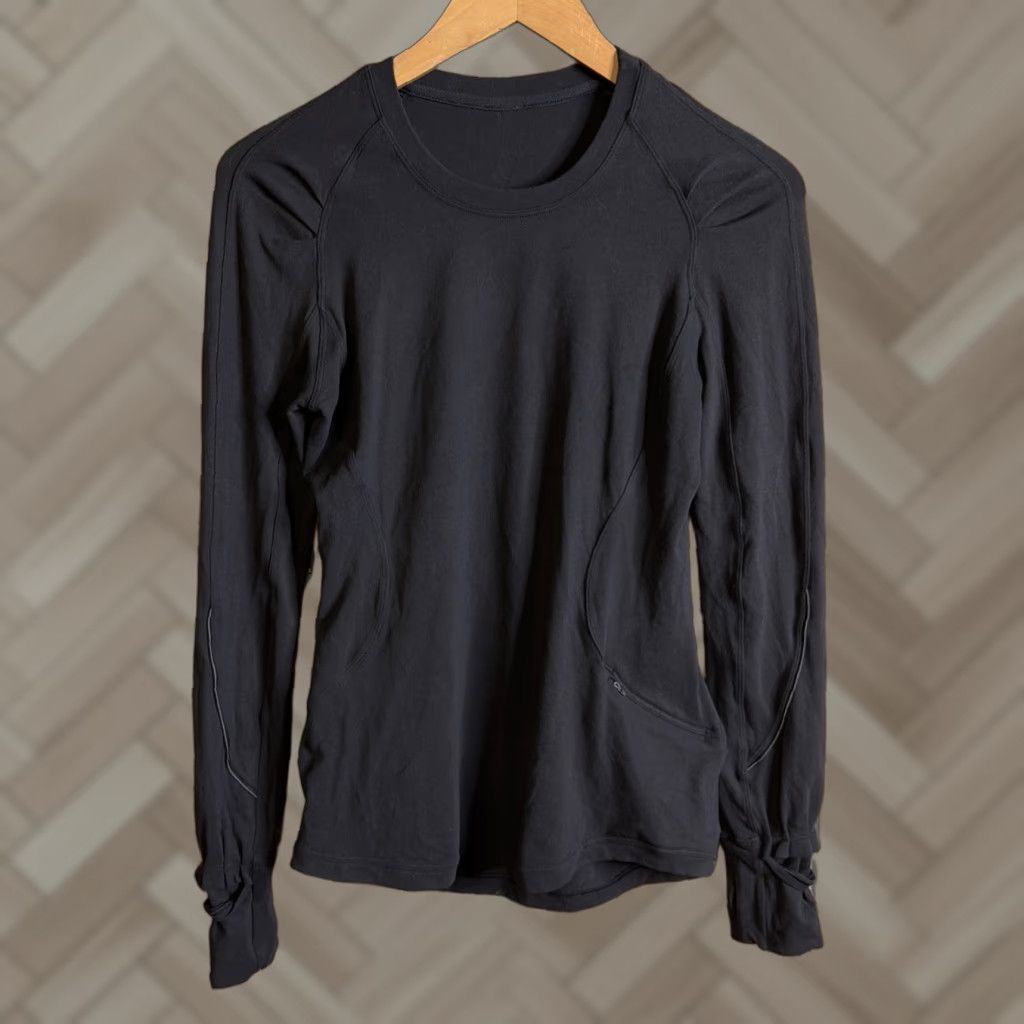 Lululemon Lululemon Women's Extra Mile Black 4 Rulu Running Shirt Top Size S / US 4 / IT 40 - 1 Thumbnail
