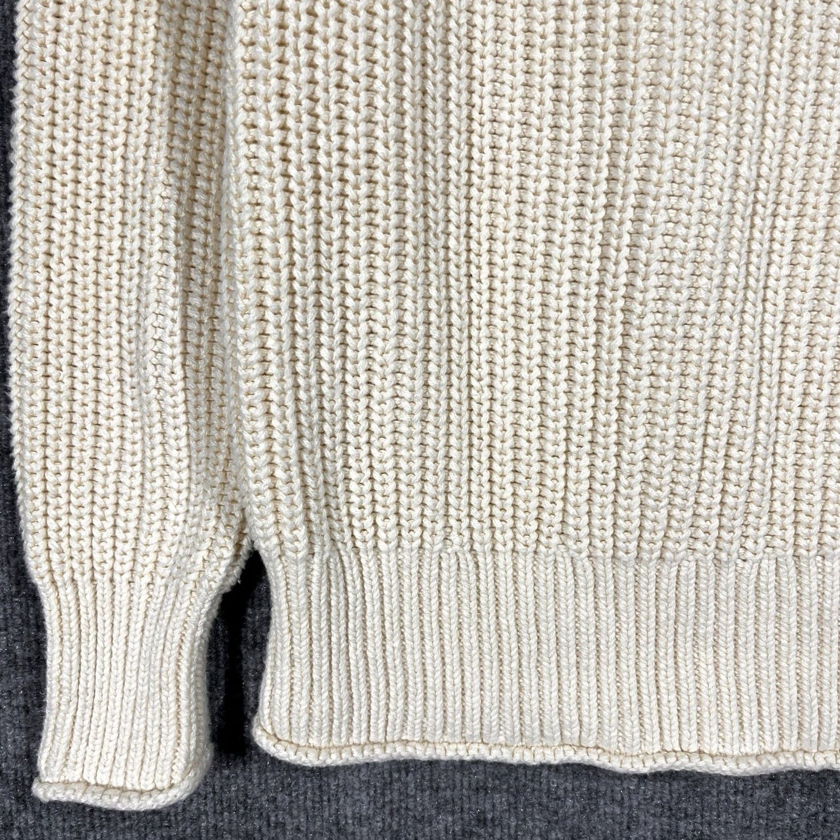 J.Crew J. Crew Sweater Womens XS Ribbed Cotton Fisherman Chunky Knit Raglan Ivory Size XS / US 0-2 / IT 36-38 - 3 Thumbnail