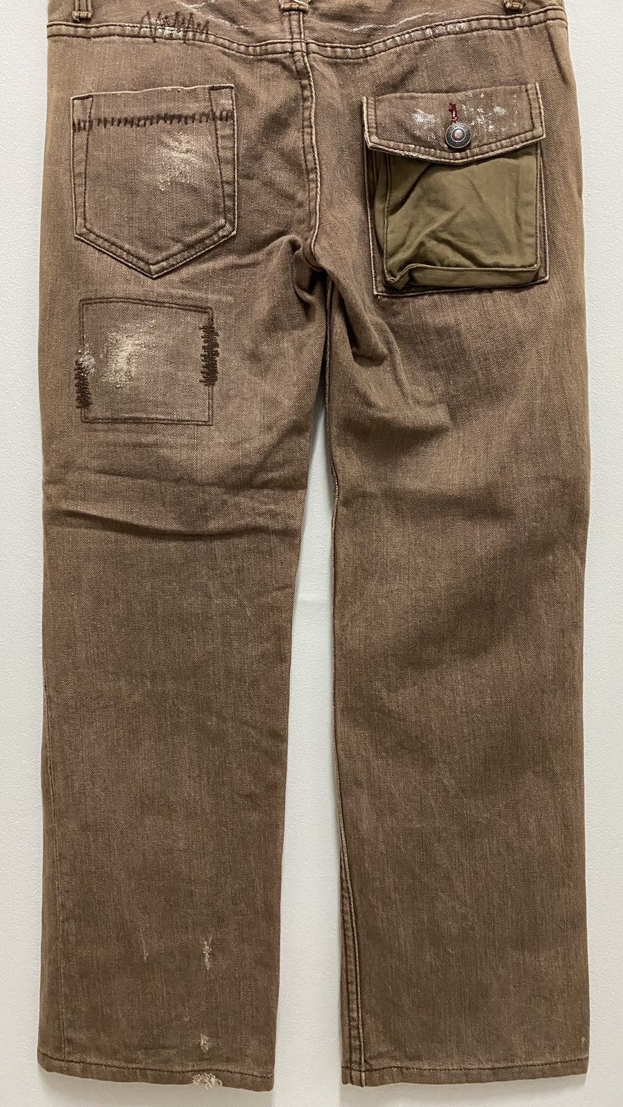 If Six Was Nine × Japanese Brand × Tornado Mart Distressed Denim Patchwork Chocolate Denim Jeans Size US 31 - 16 Thumbnail