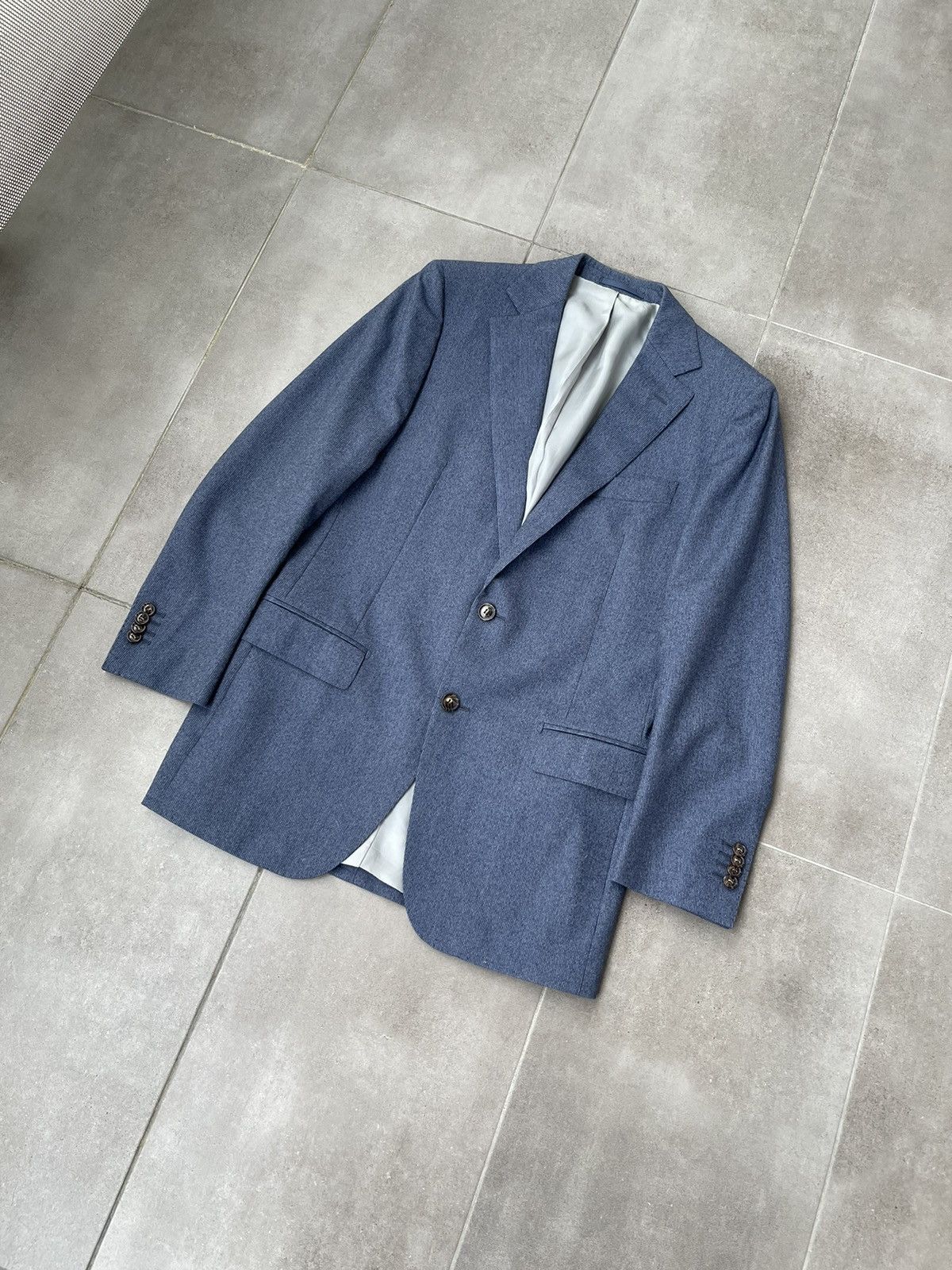 Suitsupply SS12 Suitsupply White Striped Navy Wool Casual Blazer Size 36R - 6 Thumbnail