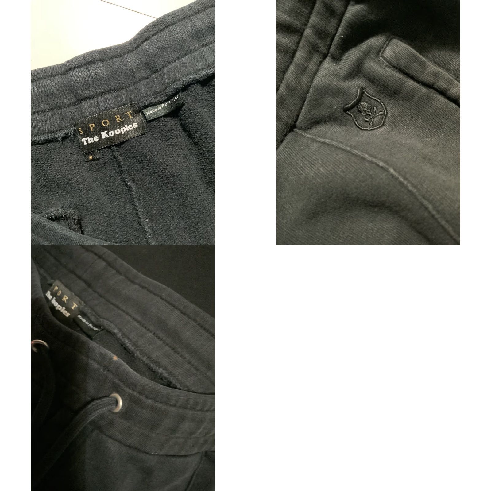 The Kooples The Kooples Sport Sweatpants Crossbones Skull Pleat Black Wide Leg Loose Sz. M Size US 31 - 8 Thumbnail