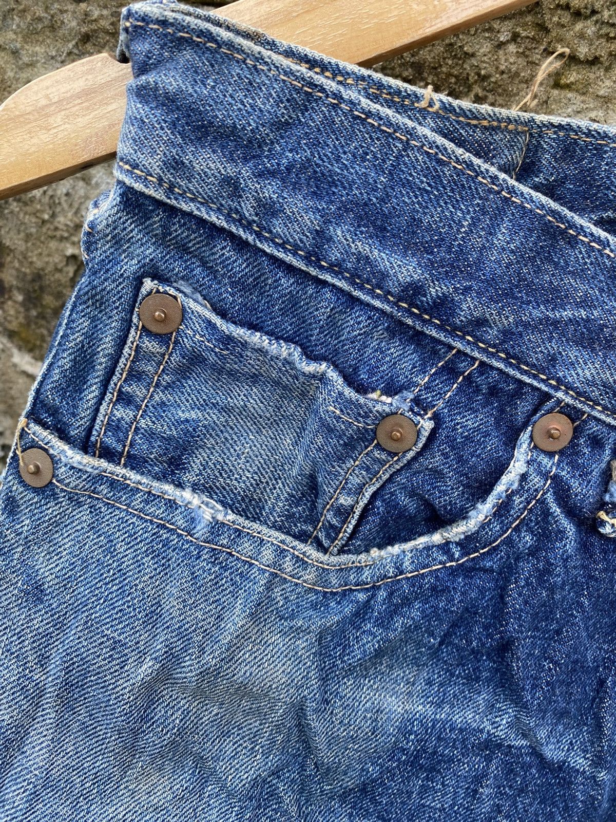 Big John Vintage Big John Selvedge Distressed Jeans Size US 29 - 8 Thumbnail