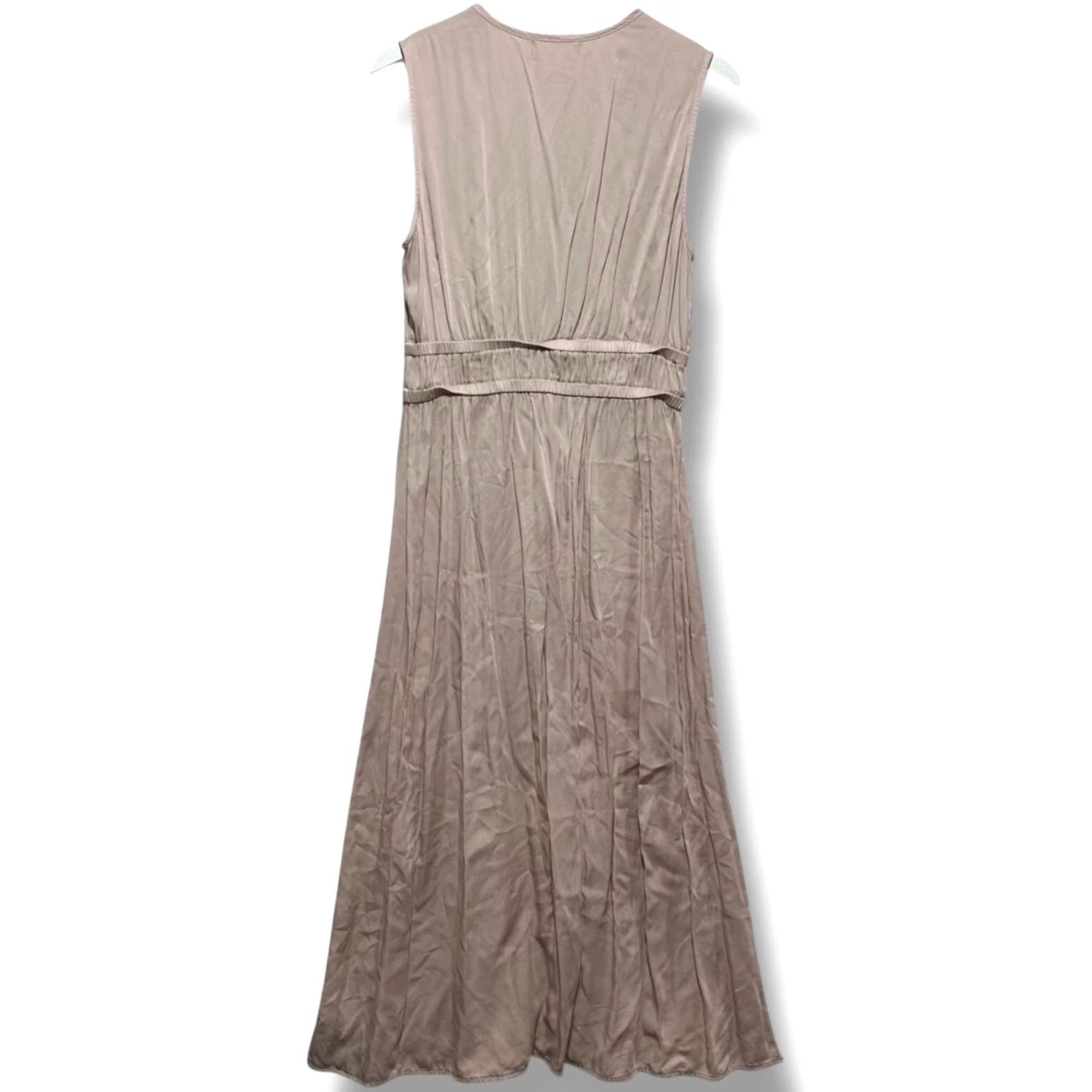 CLOT Cloth & Stone Sleeveless Women's M Deep-V Midi Dress Satin V-Neck Pullover Pink Size M / US 6-8 / IT 42-44 - 3 Thumbnail