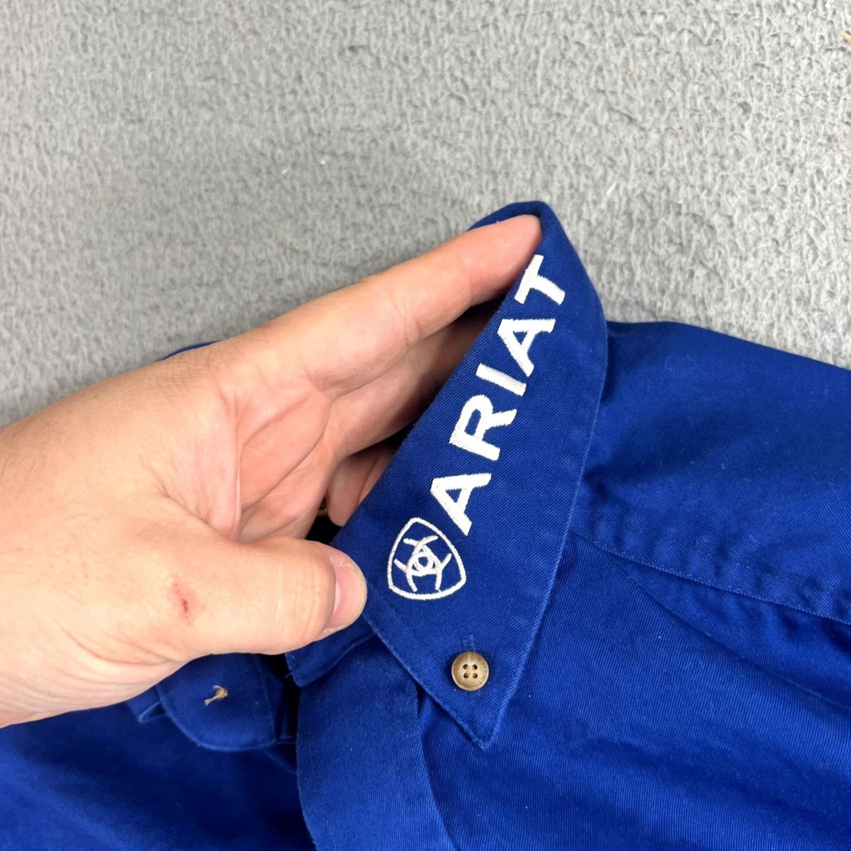 Ariat Ariat Shirt Mens S Blue Button Down Western Cowboy ALTERED TO SHORT SLEEVE Size US S / EU 44-46 / 1 - 5 Thumbnail