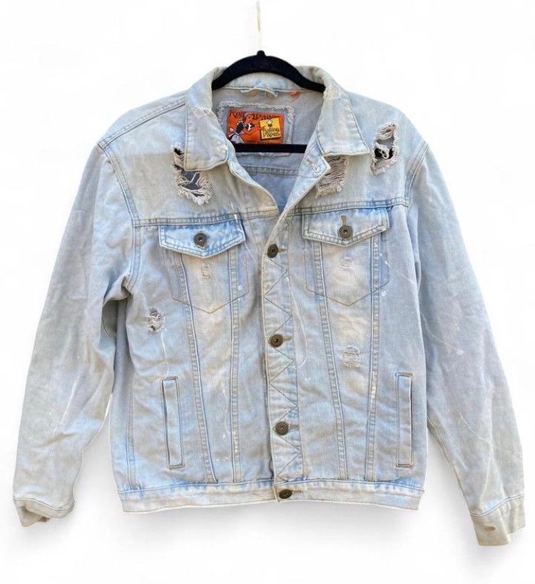 Other Rolling Paper Light Wash Distressed Jean Jacket Size M / US 6-8 / IT 42-44 - 1 Thumbnail